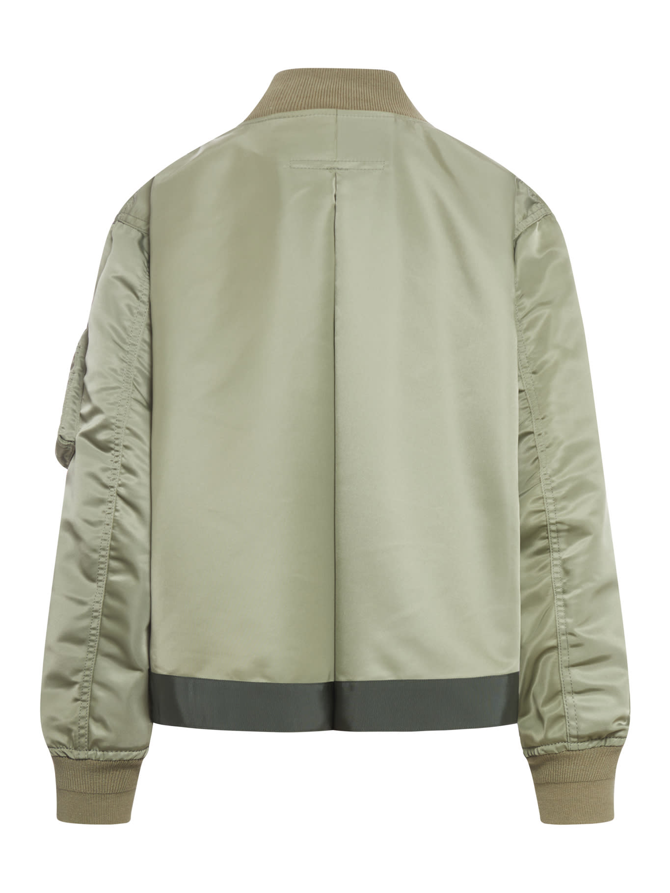 Shop Sacai Zip-up Bomber Jackets In Khaki