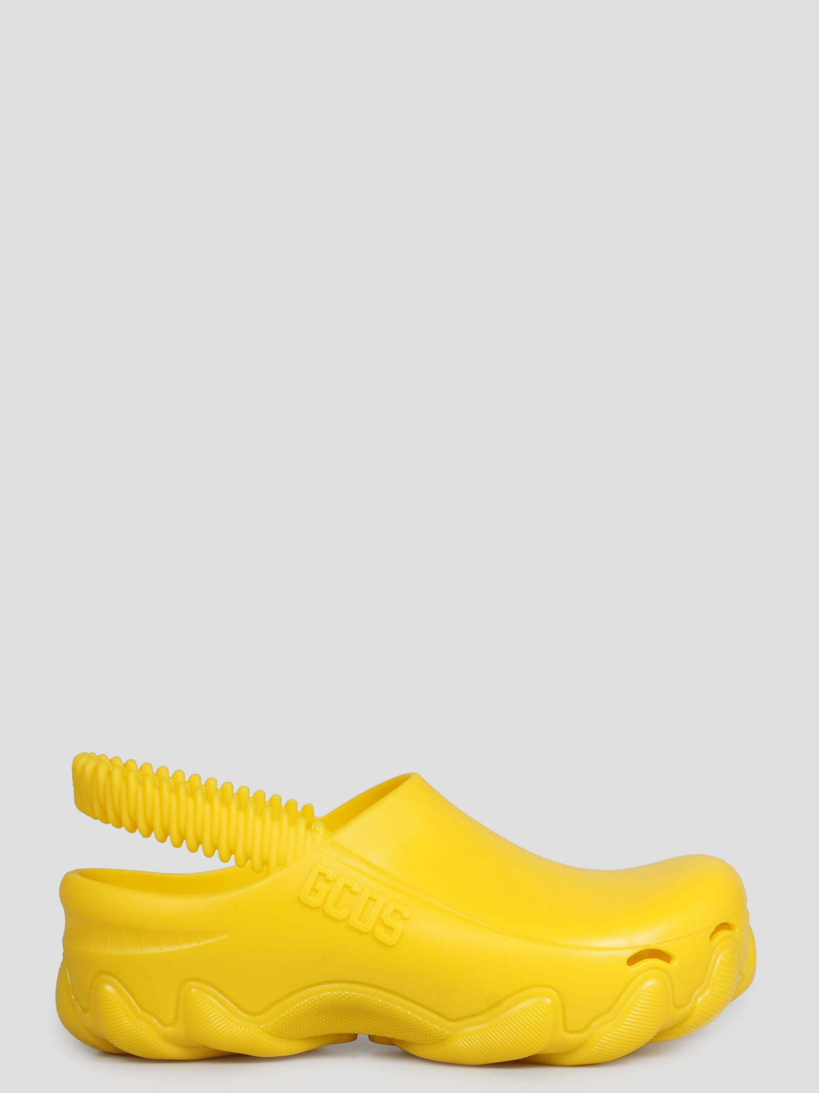 Gcds Embossed-logo Slingback Clogs In Yellow & Orange