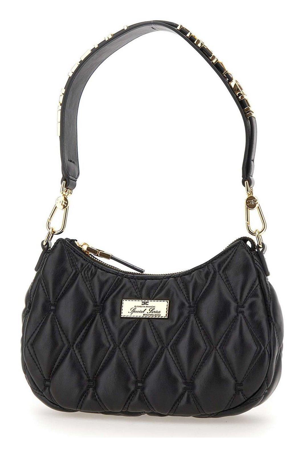 Embossed Logo Patch Hobo Bag