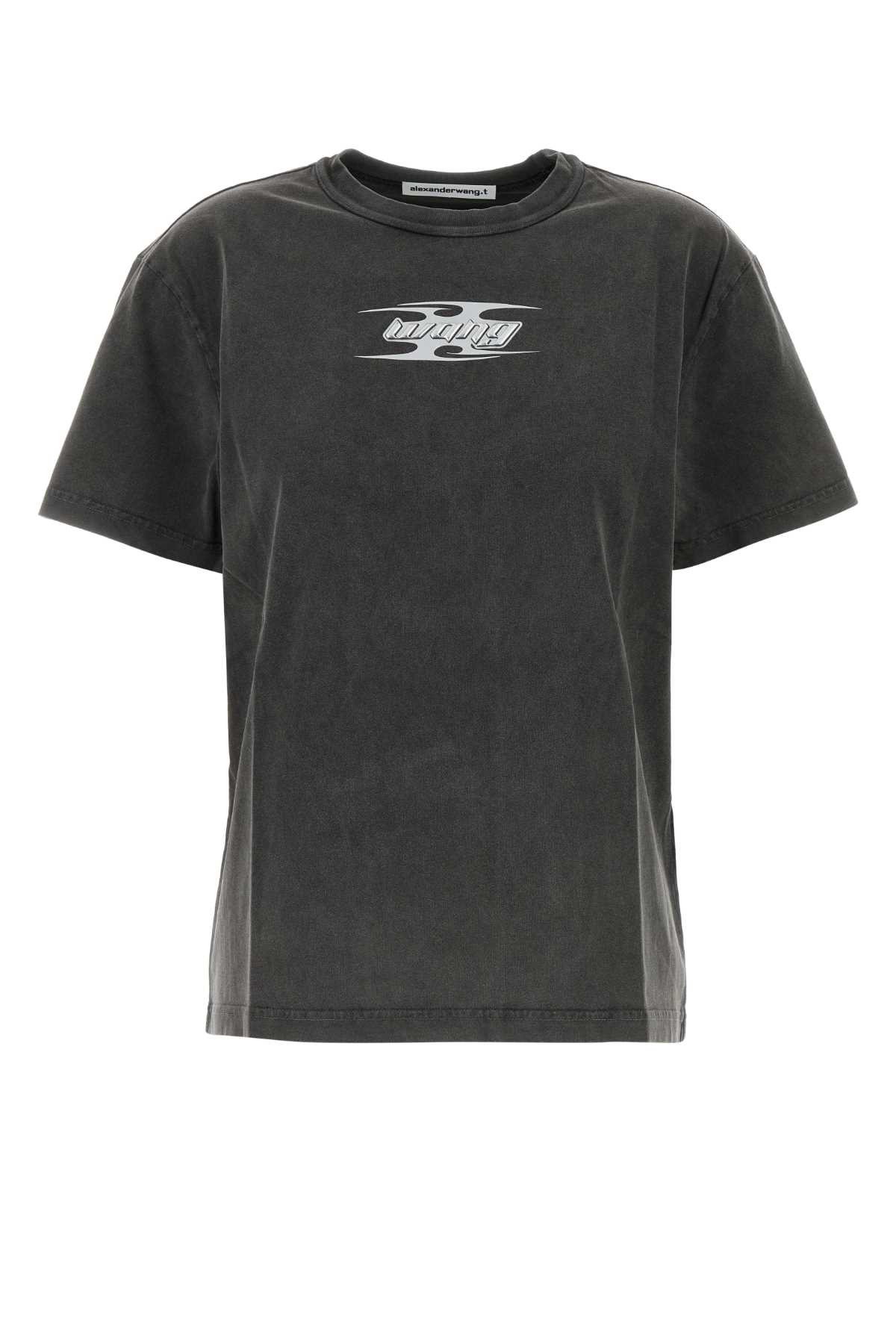 Shop Alexander Wang T Dark Grey Cotton T-shirt In Washedcedar