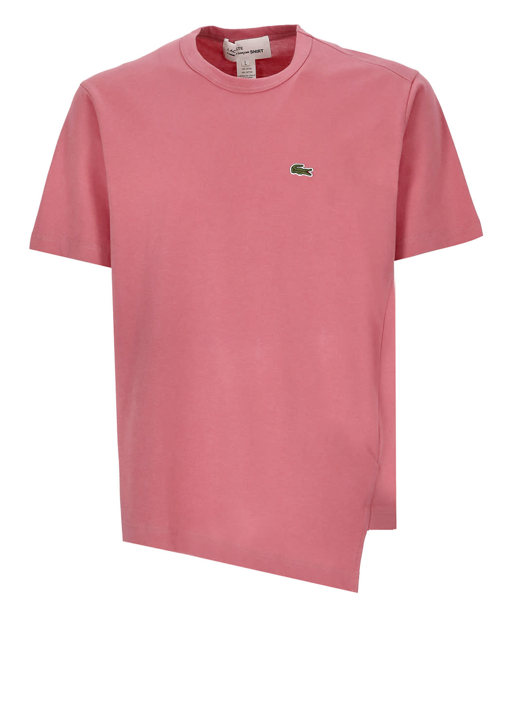 Shop Comme Des Garçons T-shirt With Logo Comme Des Garcons X Lacoste In Pink