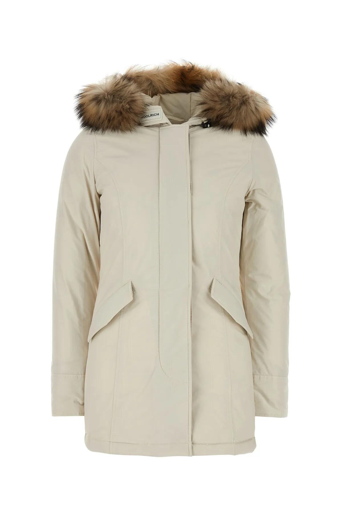 WOOLRICH IVORY POLYESTER LUXURY ARCTIC DOWN JACKET 