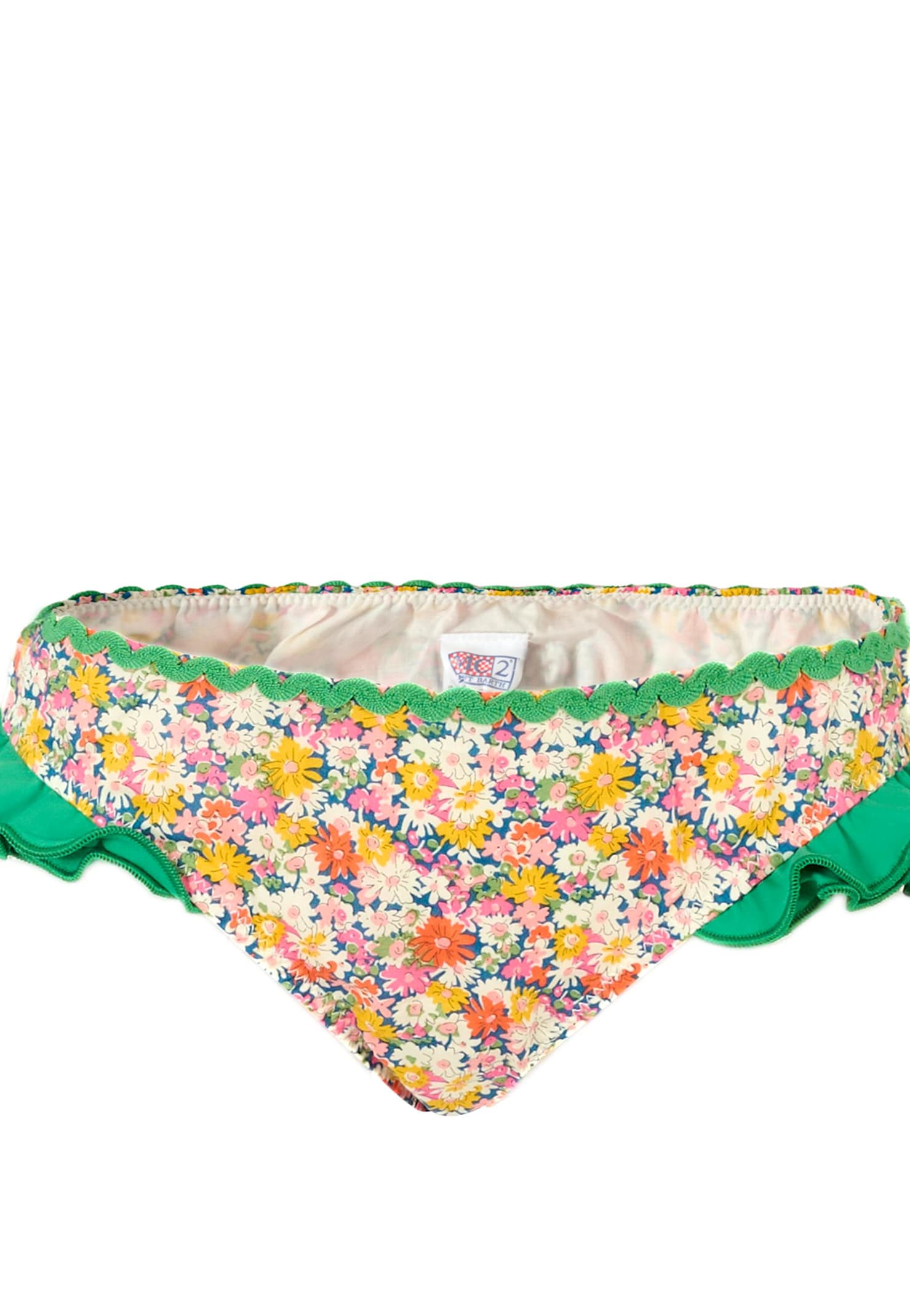 Mc2 Saint Barth Multicolor Swim Briefs For Girl With Floral Print In Multi