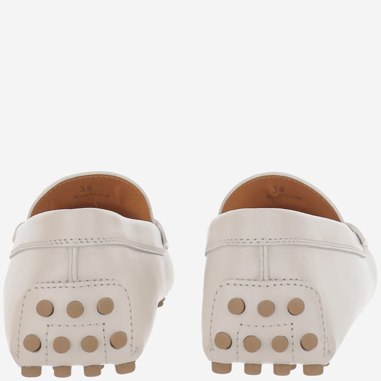 Tod's Leather Moccasin Rubber In White