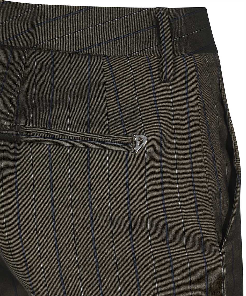 Dondup Striped Cropped Trousers In Black