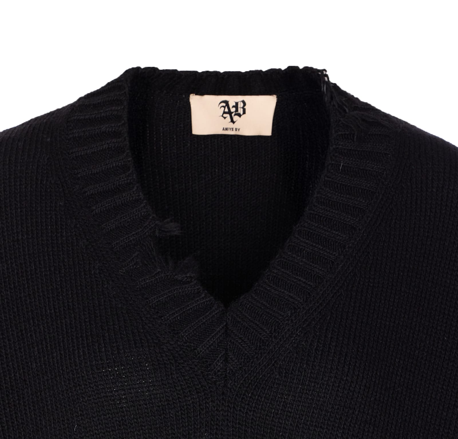 Aniye By Pull College Embroidered V-neck Sweater In Black