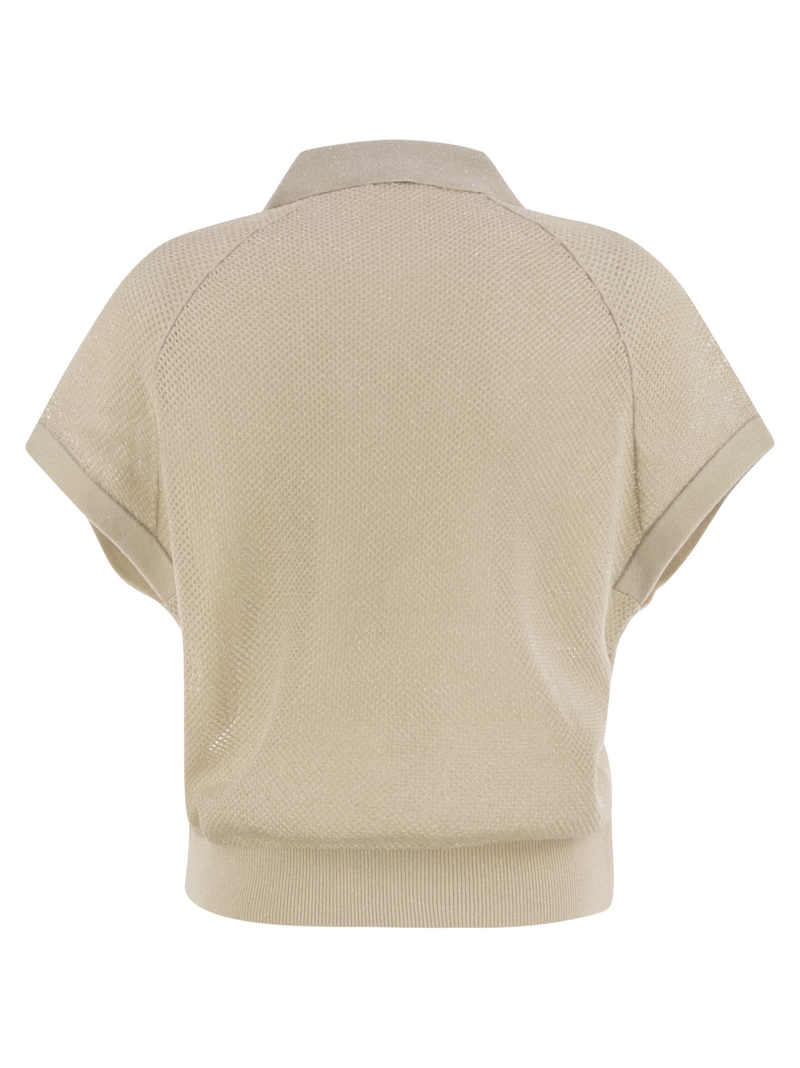 Shop Peserico Tricot Polo Shirt In Pure Cotton Crepe Yarn