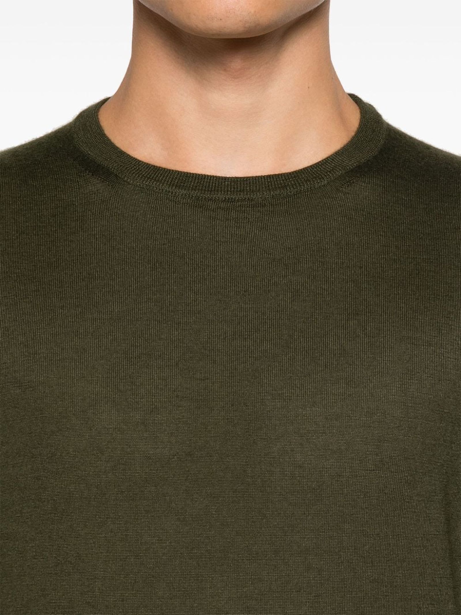 Shop Fedeli Olive Green Cashmere-silk Blend Sweater