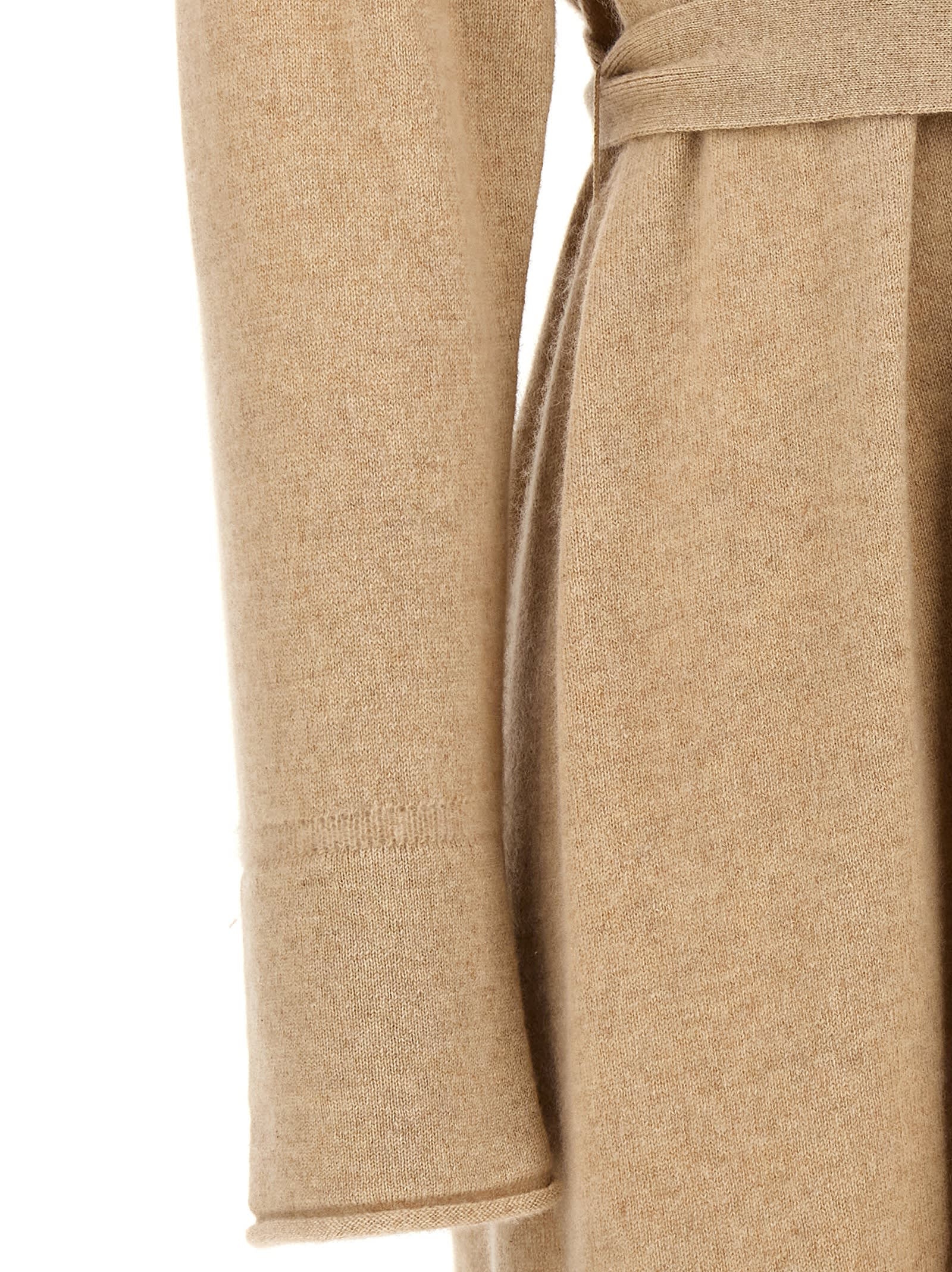 Max Mara Waist Belt Long Length Cardigan Sleeves In White