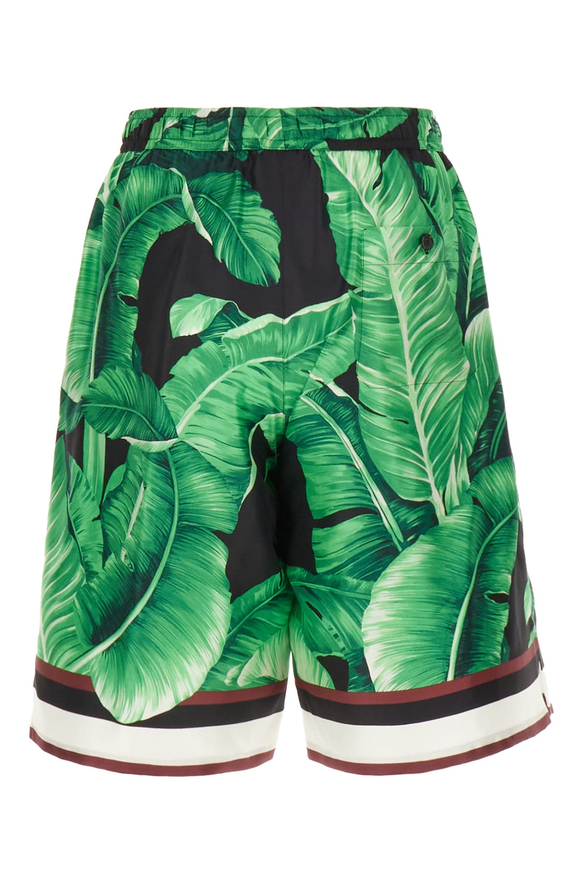 Shop Dolce & Gabbana Printed Silk Bermuda Shorts In Nero