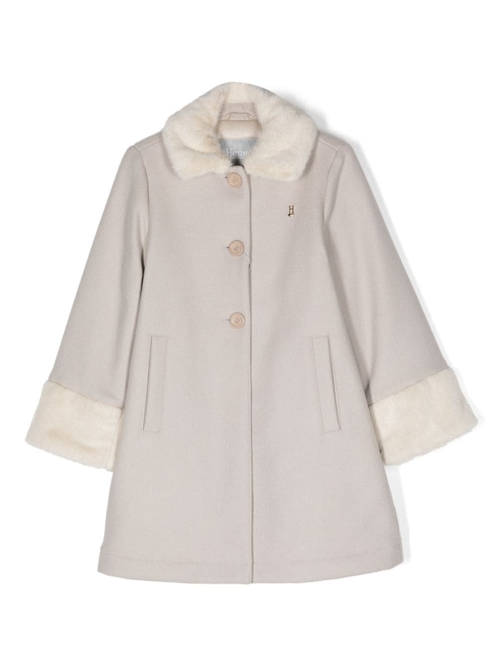 Herno Kids' Coat With Logo In Gray