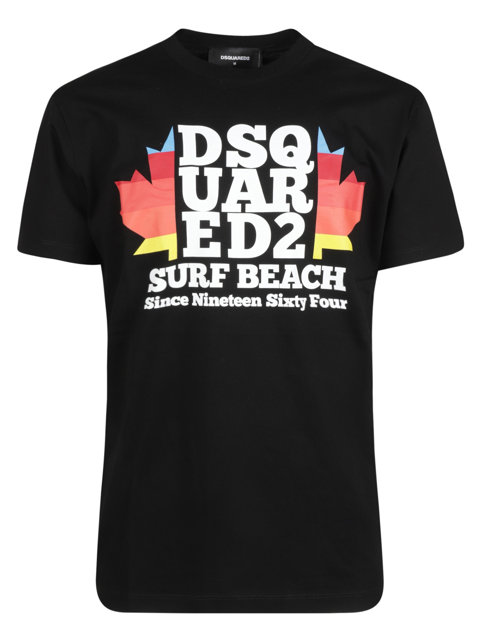 Shop Dsquared2 D2 Surf Beach T-shirt In Black