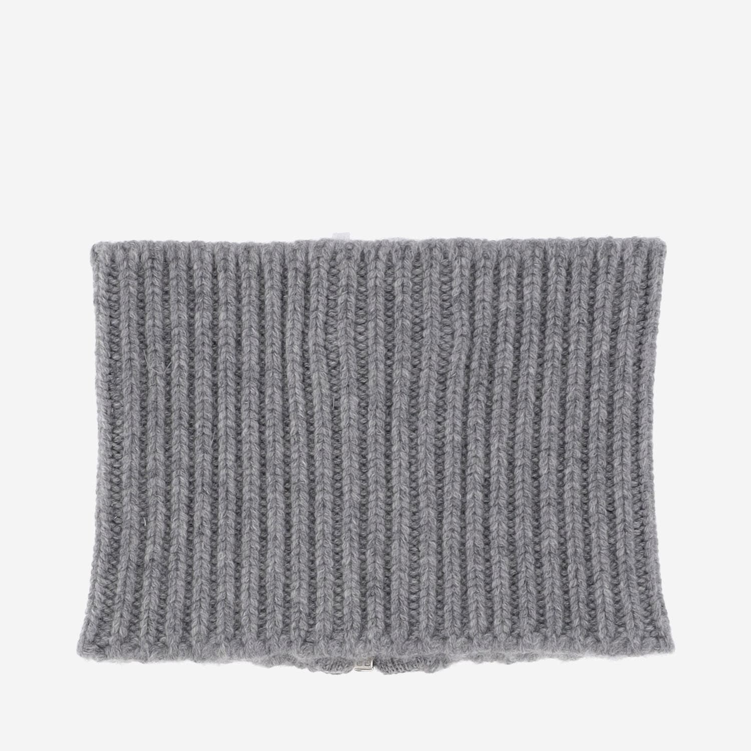 Sa Su Phi Ribbed Zip Neck-warmer Scarf In Gray