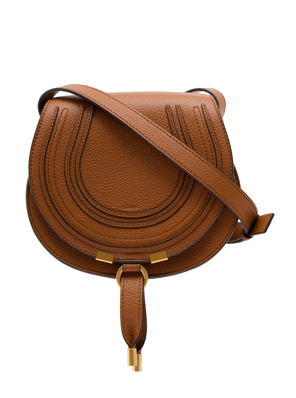 Chloé Marcie Beige Leather Saddle Bag Woman  In Sand