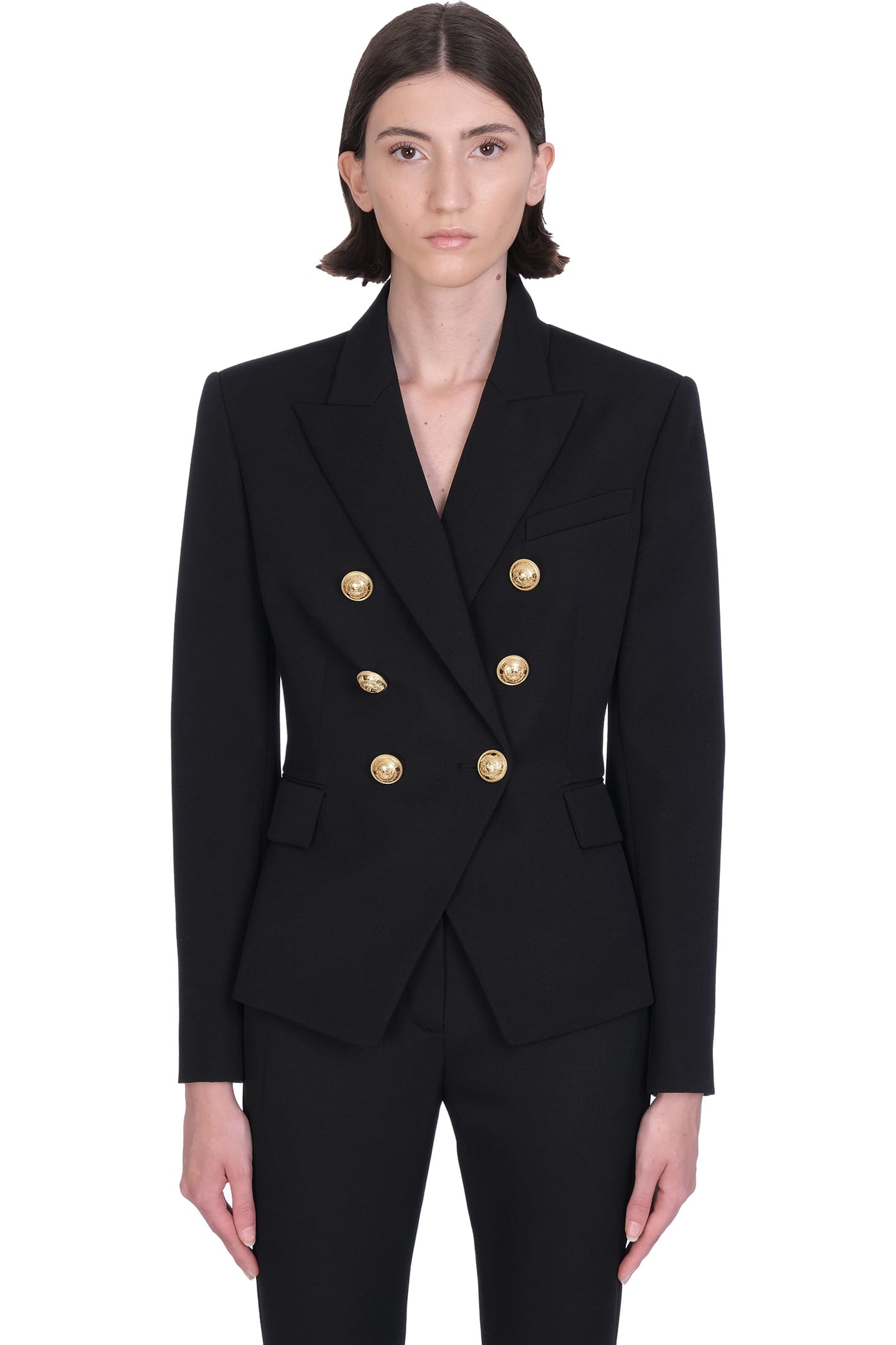 cream balmain blazer