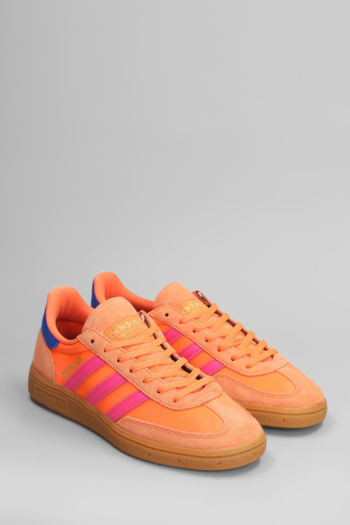 Adidas Originals Handball Spezial Sneakers In Orange Suede And Fabric In Orange