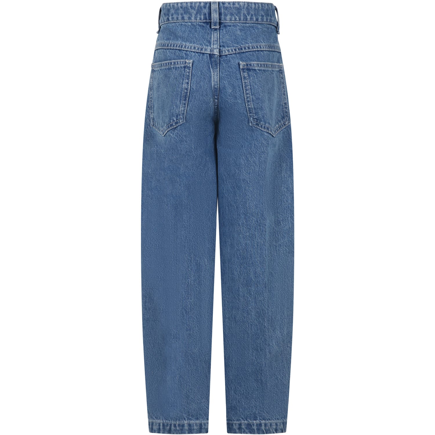 Shop Fendi Blue Jeans For Kids With Ff In Denim