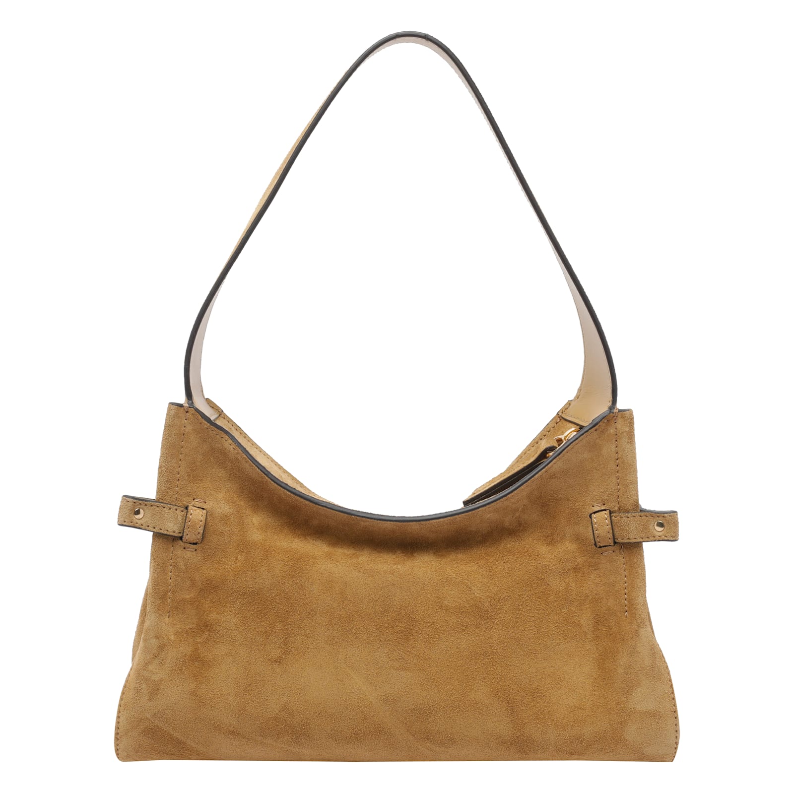 Chloé Womens Gold Khaki Charms Suede Hobo Bag In Brown