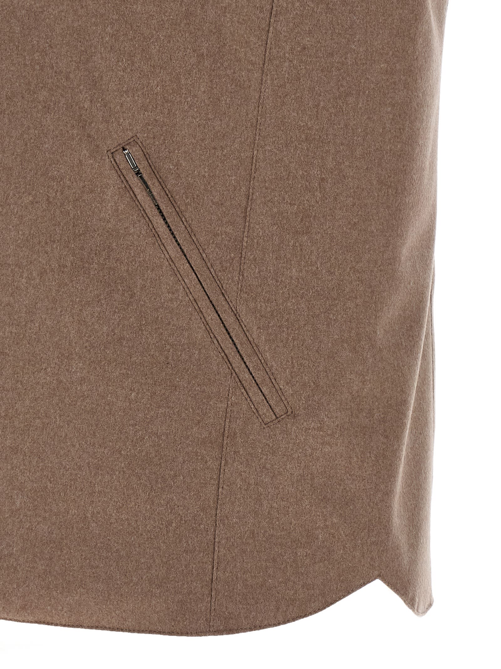 Brunello Cucinelli Padded Wool Vest In Brown