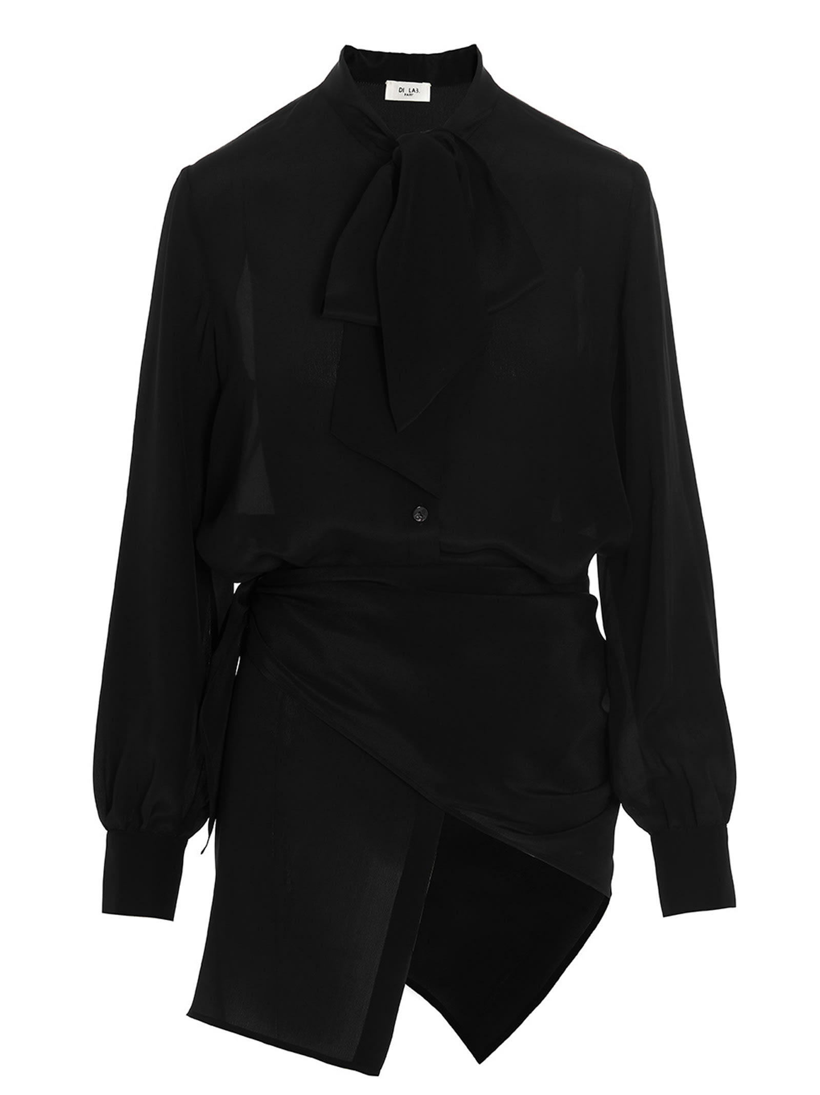 Shop Di.la3 Pari' Asymmetric Shirt In Black