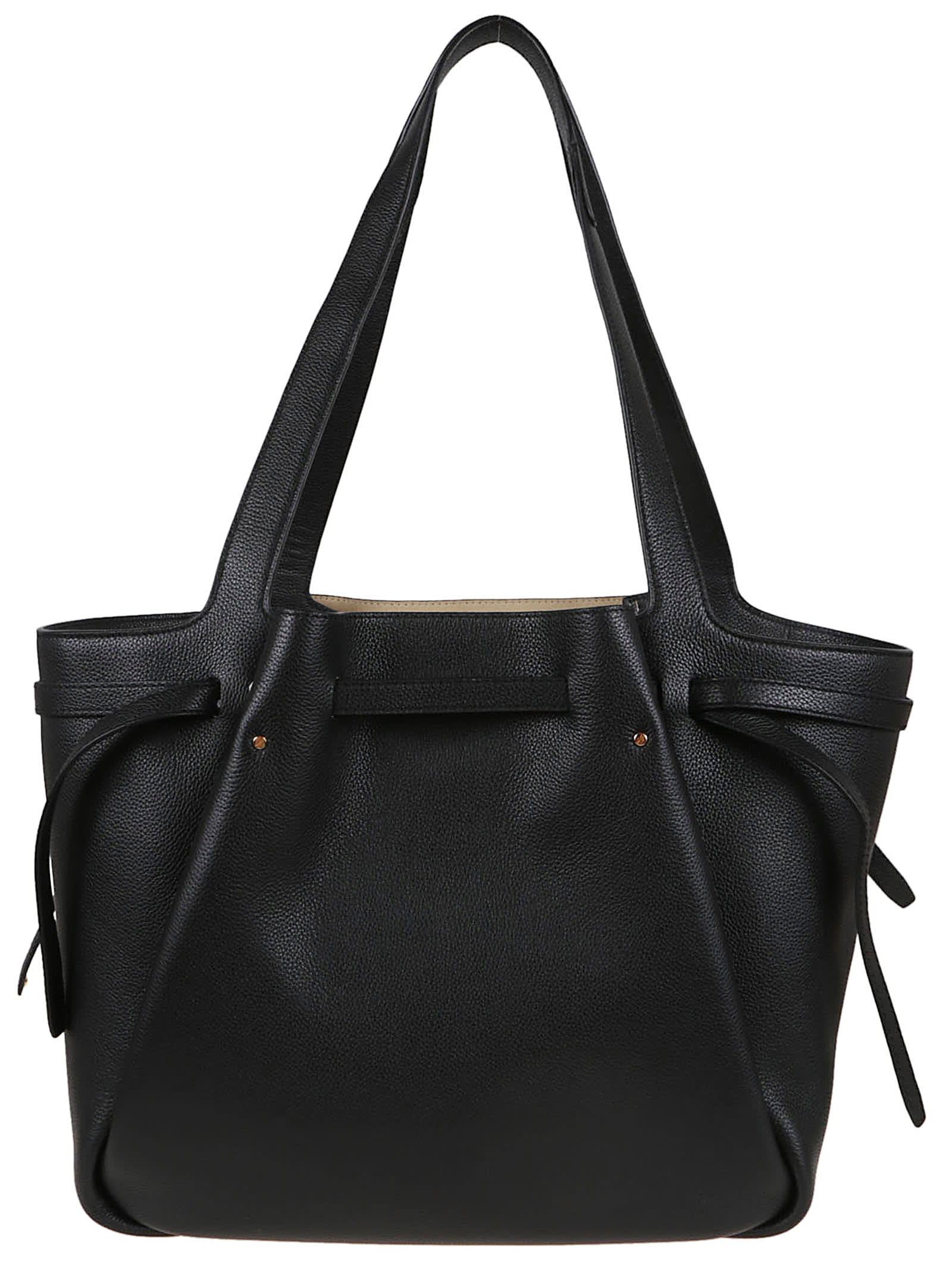 Tory Burch Romy Pebbled Tote In Black