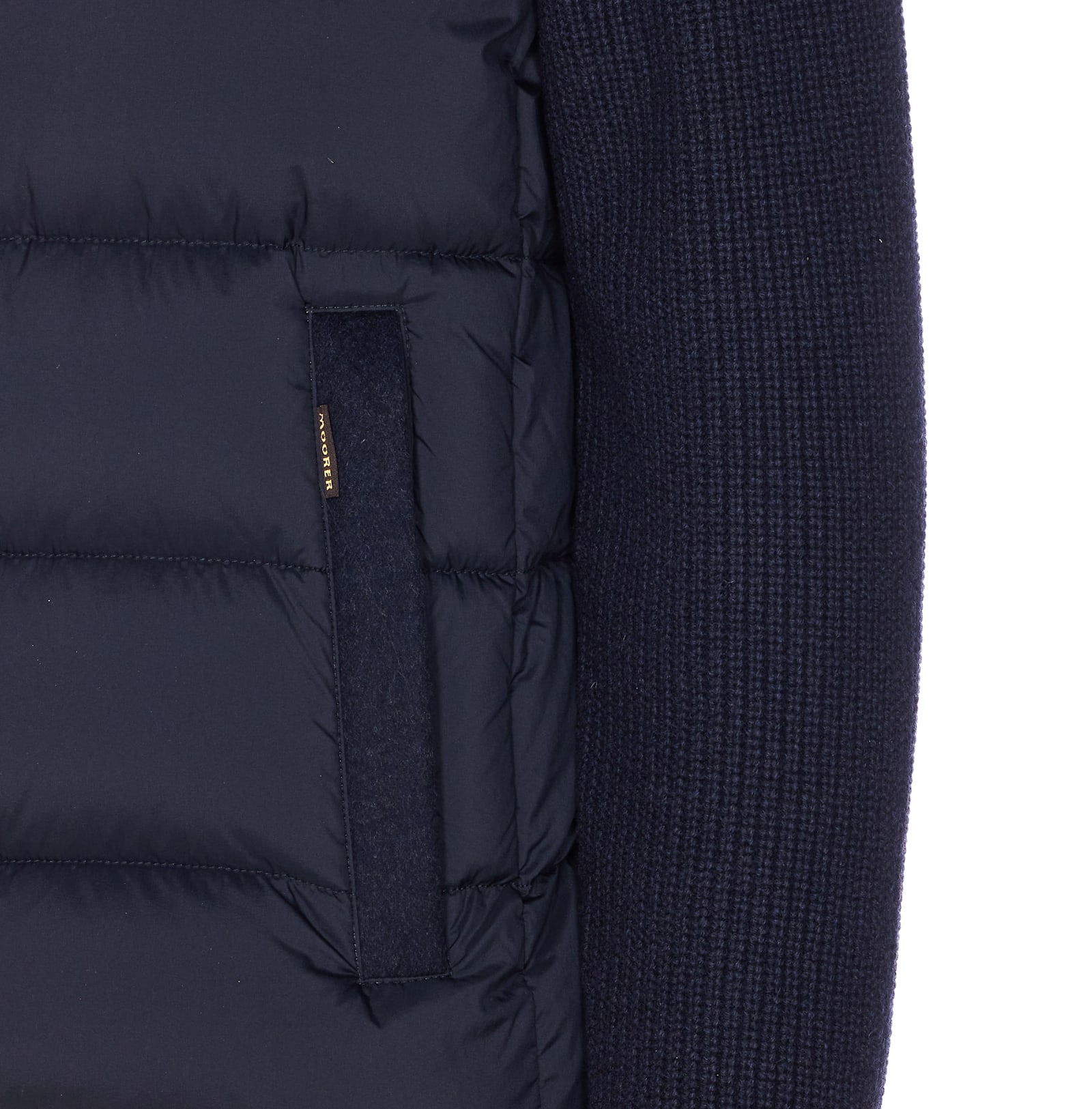 Moorer Hooded Padded Quilted Jacket Sleeves