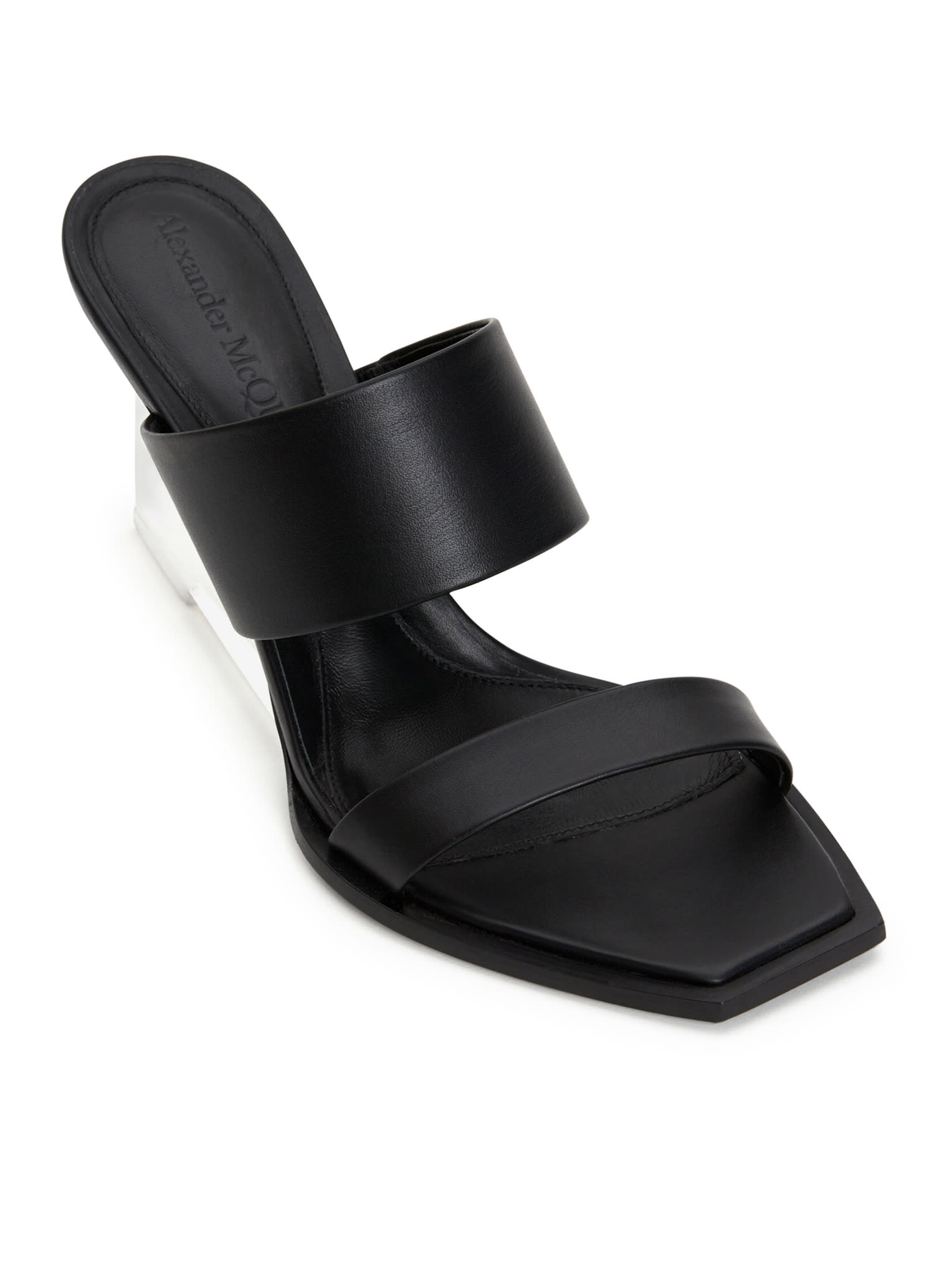 Shop Alexander Mcqueen Sandal New Lux Leather In Black