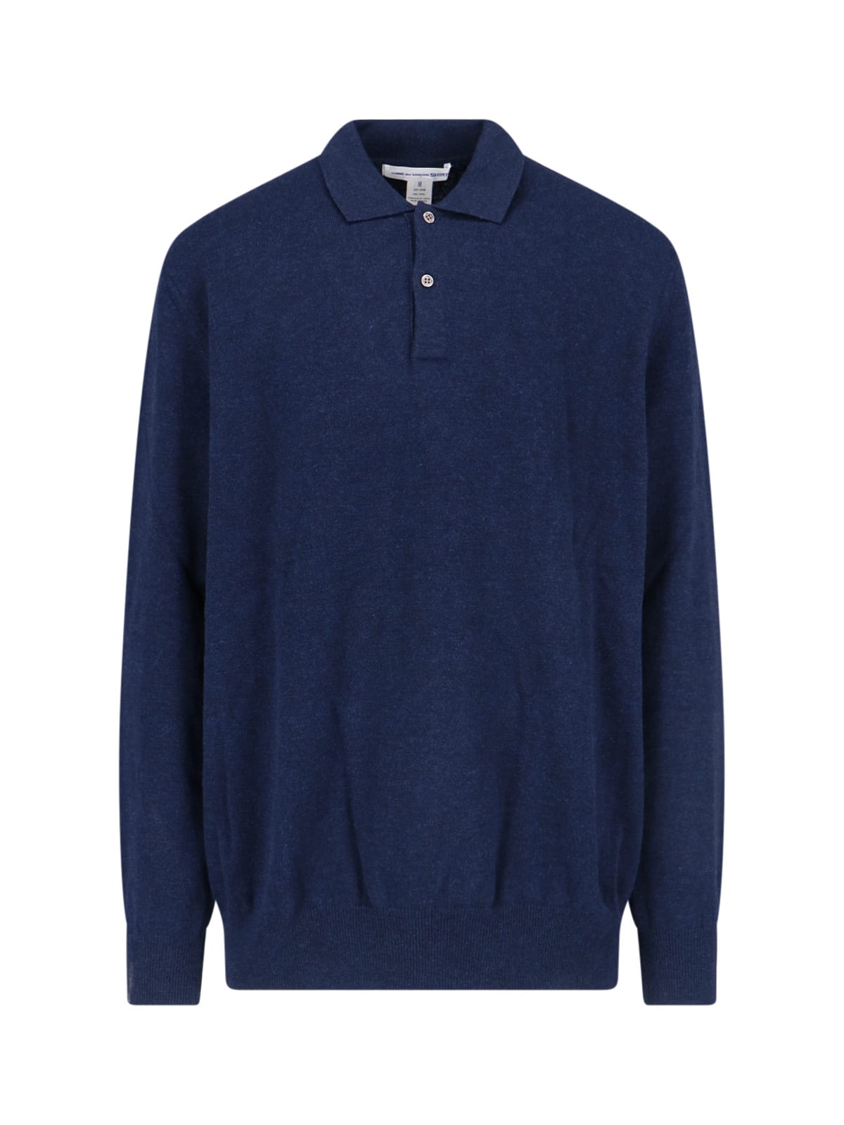 Shop Comme Des Garçons Knitted Polo Shirt In Blue