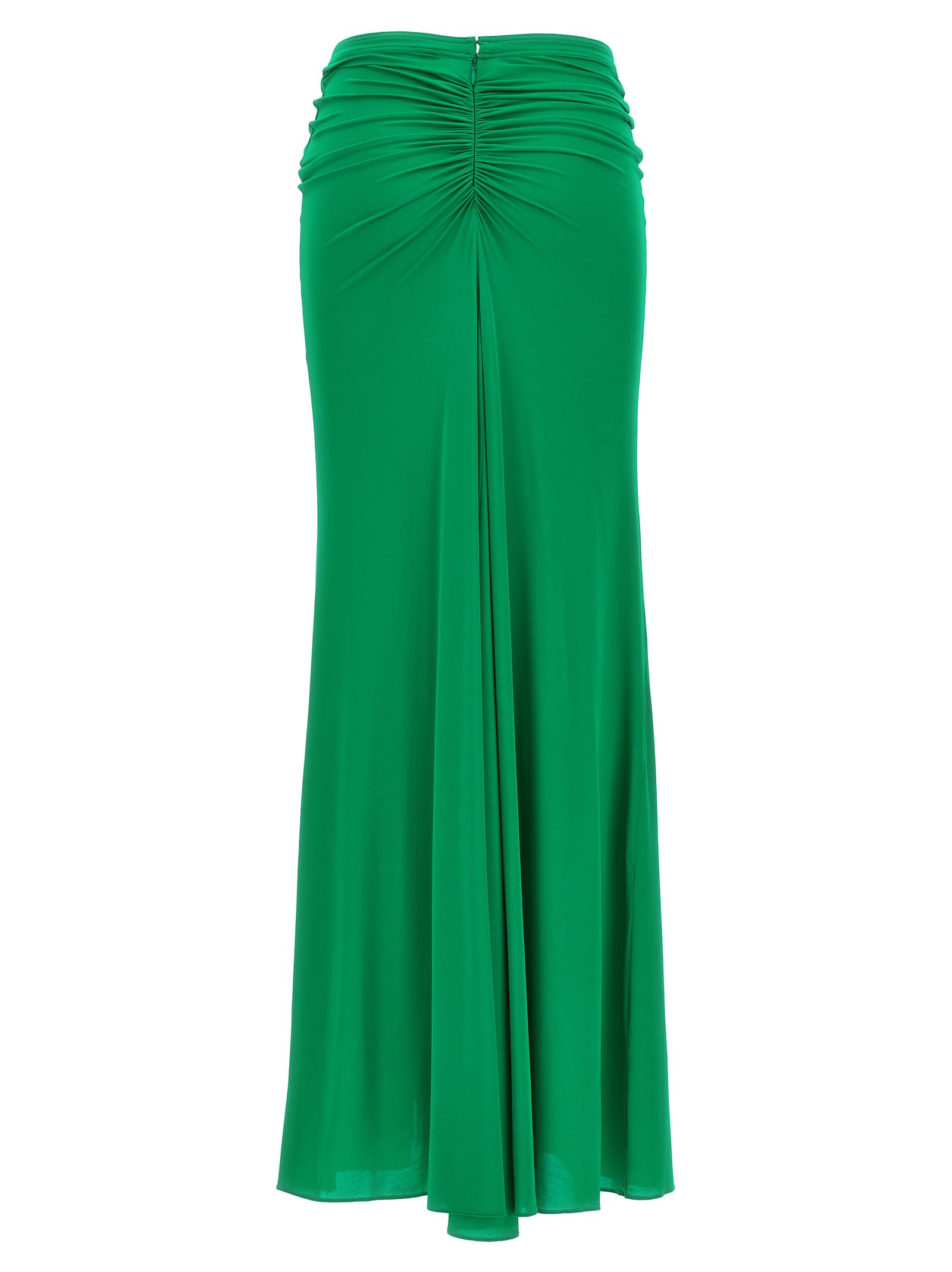 Shop Rabanne Long Ring Skirt In Verde Smeraldo