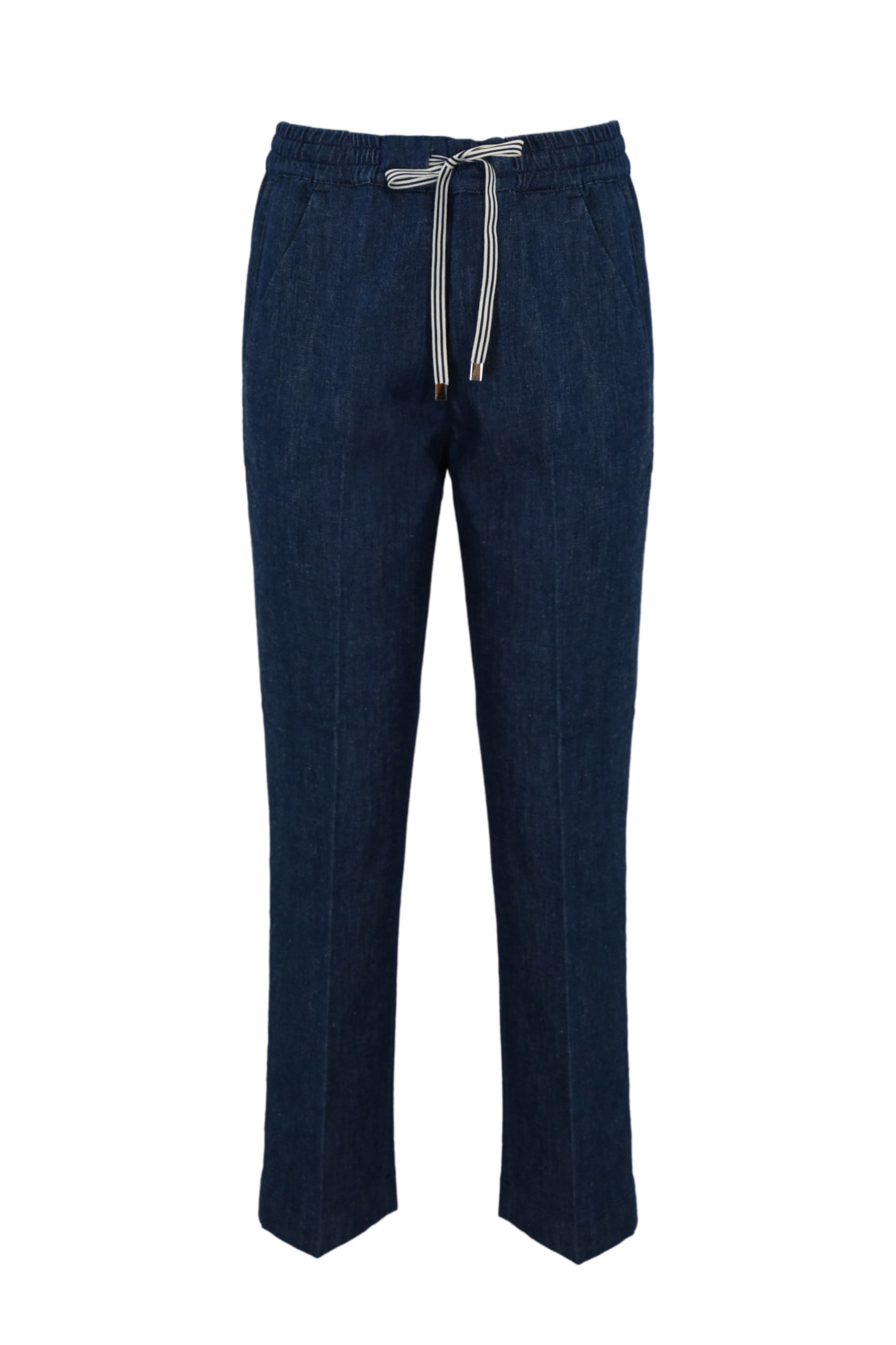 Re-hash Francy Trousers In Cotton And Linen In Blue