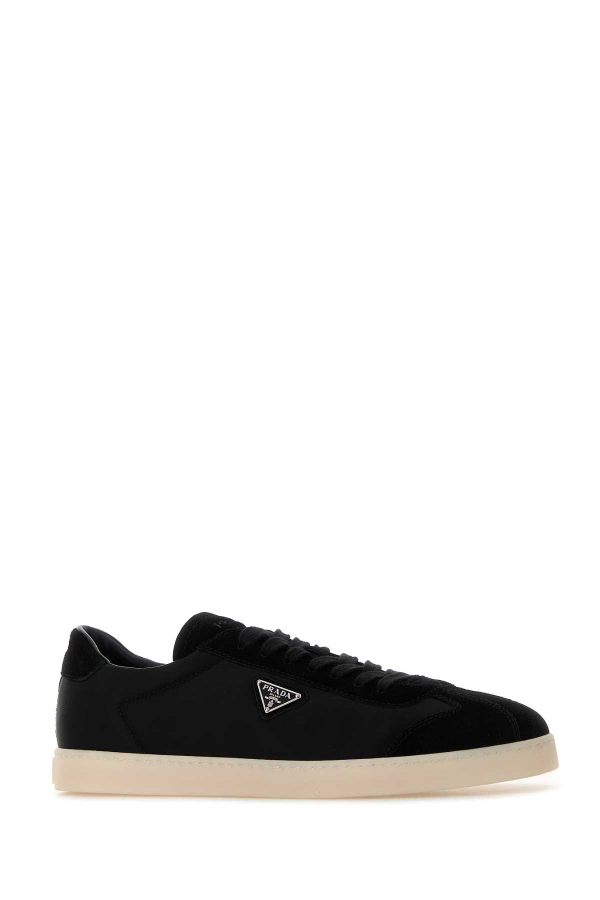 Prada Midnight Blue Re-nylon And Suede Sneakers In Multi