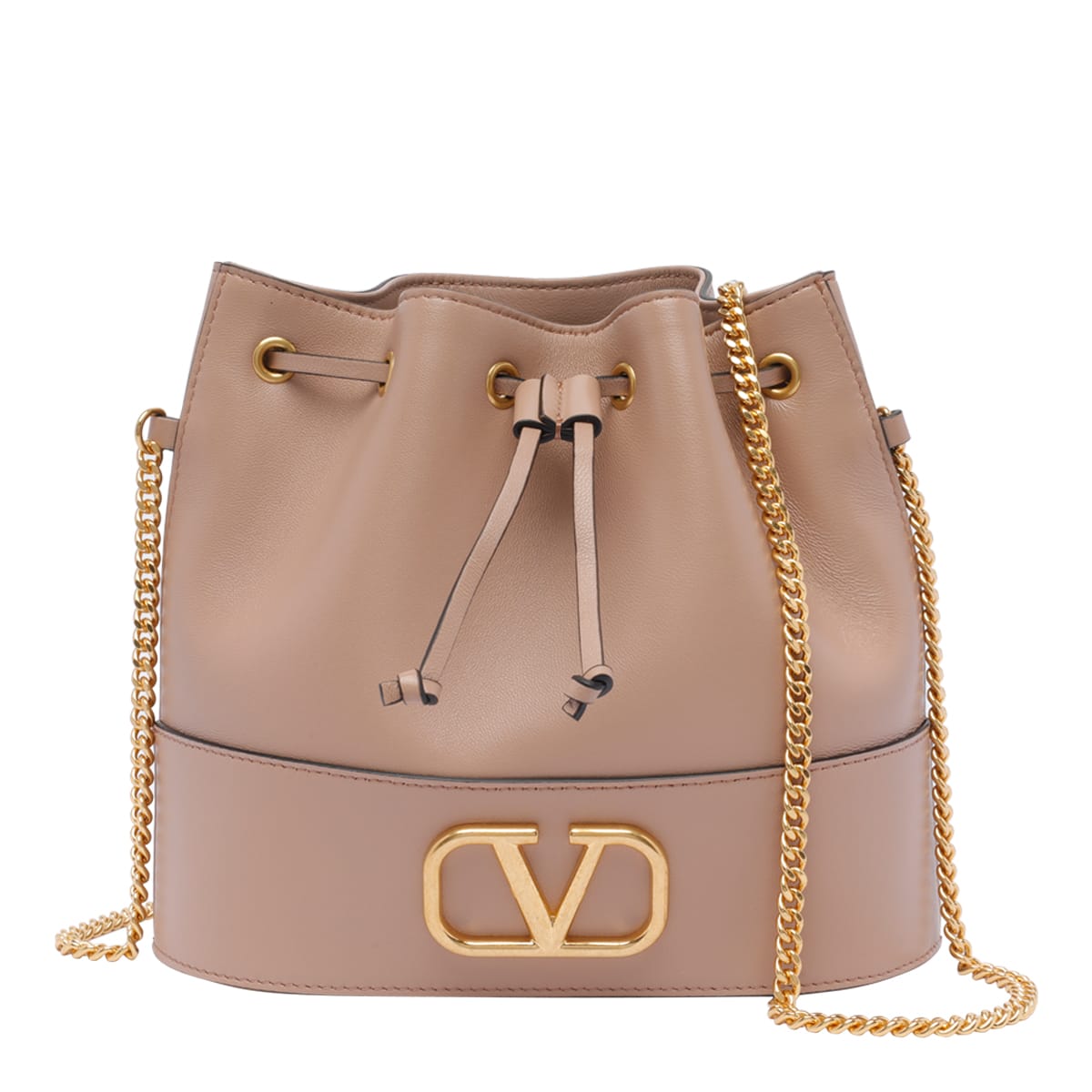 Valentino Garavani Vlogo Signature Leather Bucket Bag