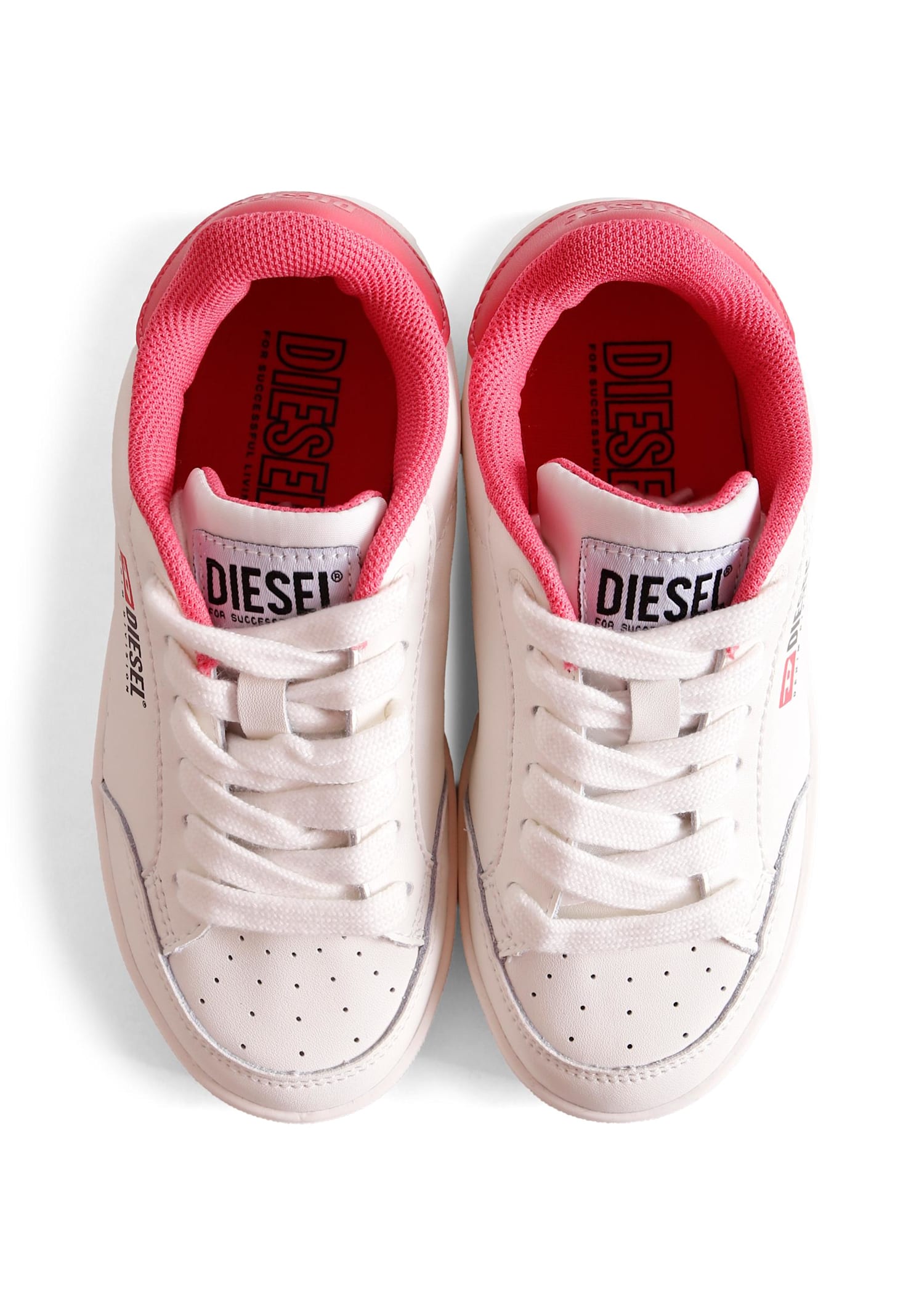 Diesel Vaneela Leather Sneakers In White