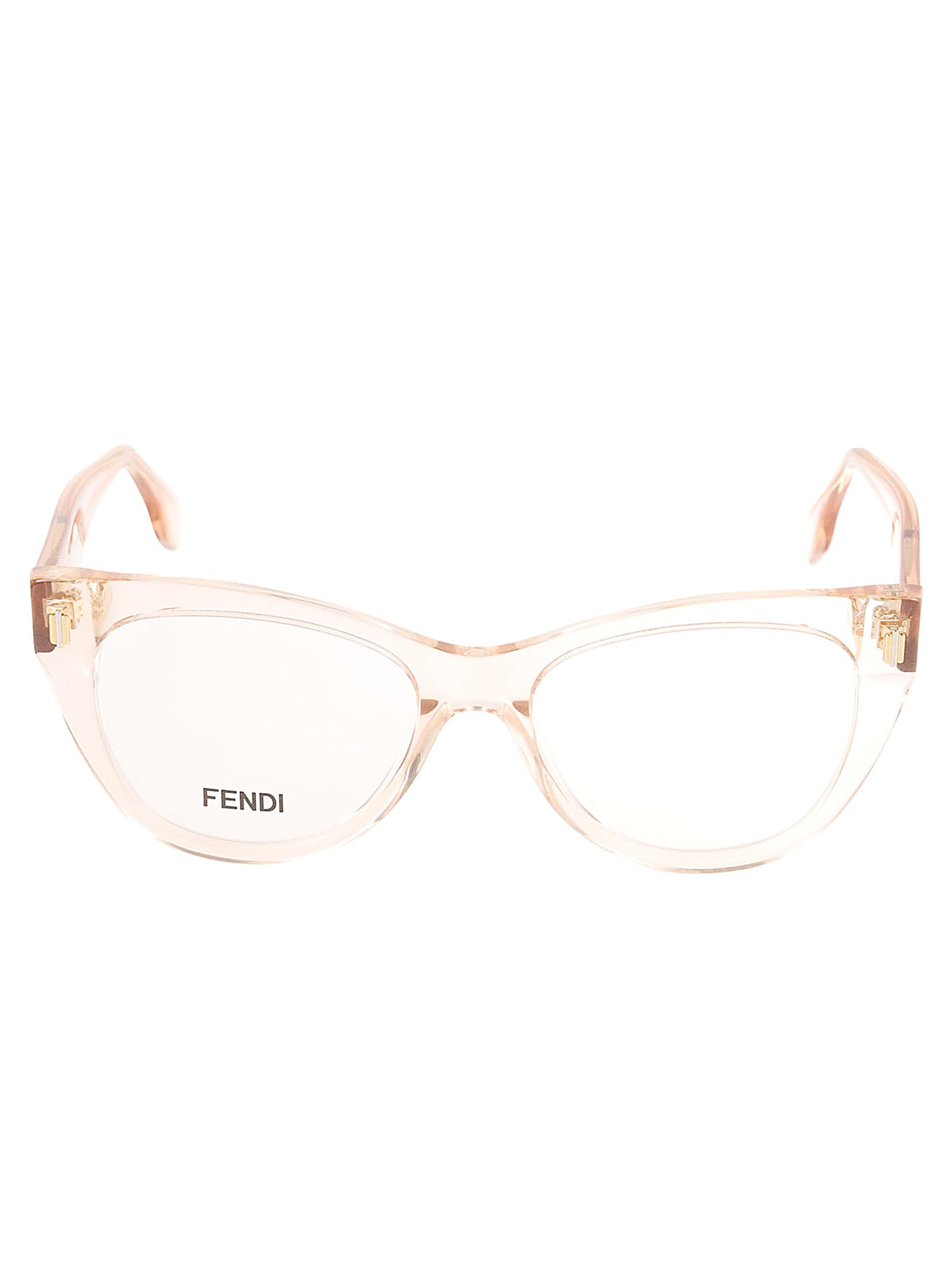 Shop Fendi Clear Frame Round Lense Glasses In 072 - Rose