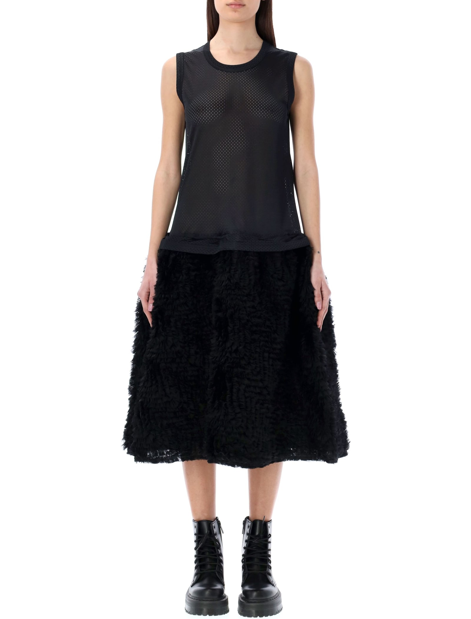 COMME DES GARCONS GIRL MESH MIDI DRESS