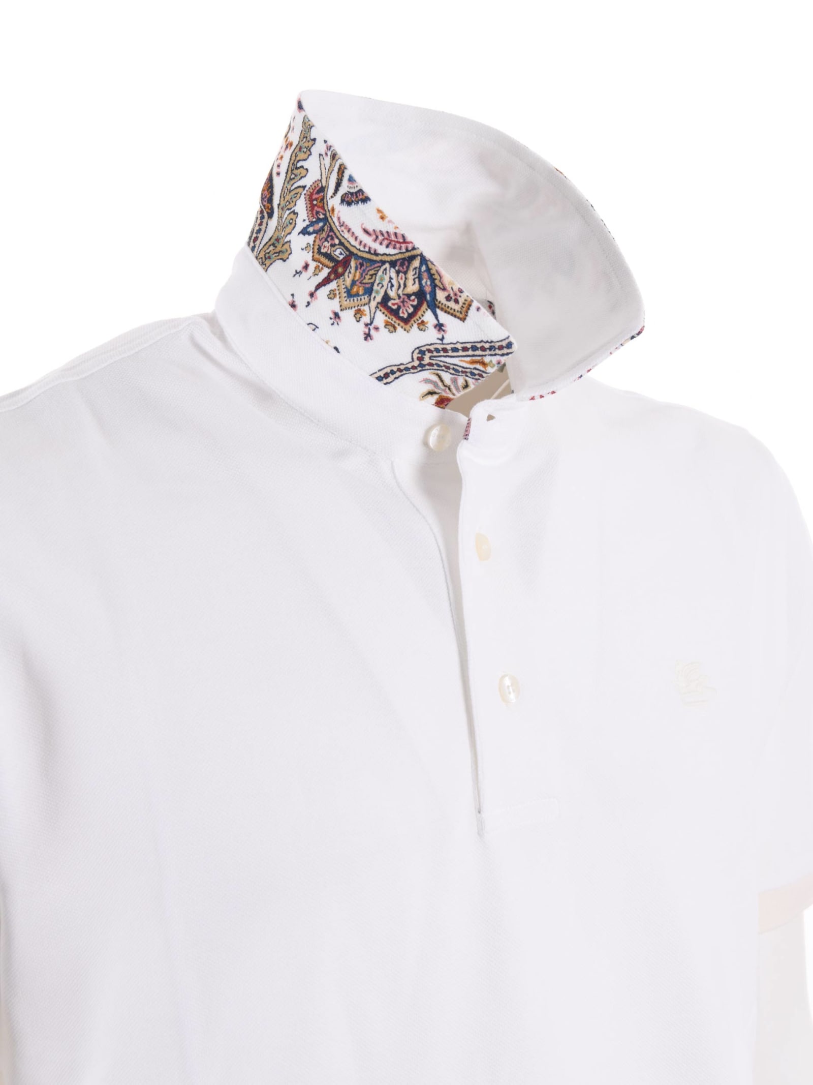 Shop Etro Polo Shirt In Bianco