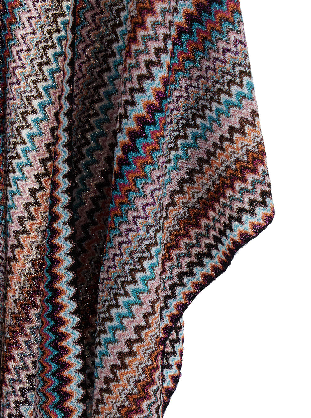 Missoni Zigzag-pattern Fringed Poncho In Multi