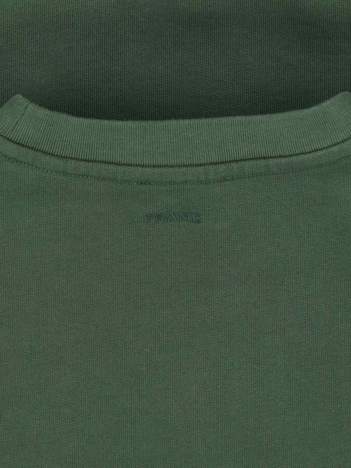 Frame Ritz Crew Neck Sweatshirt In Green