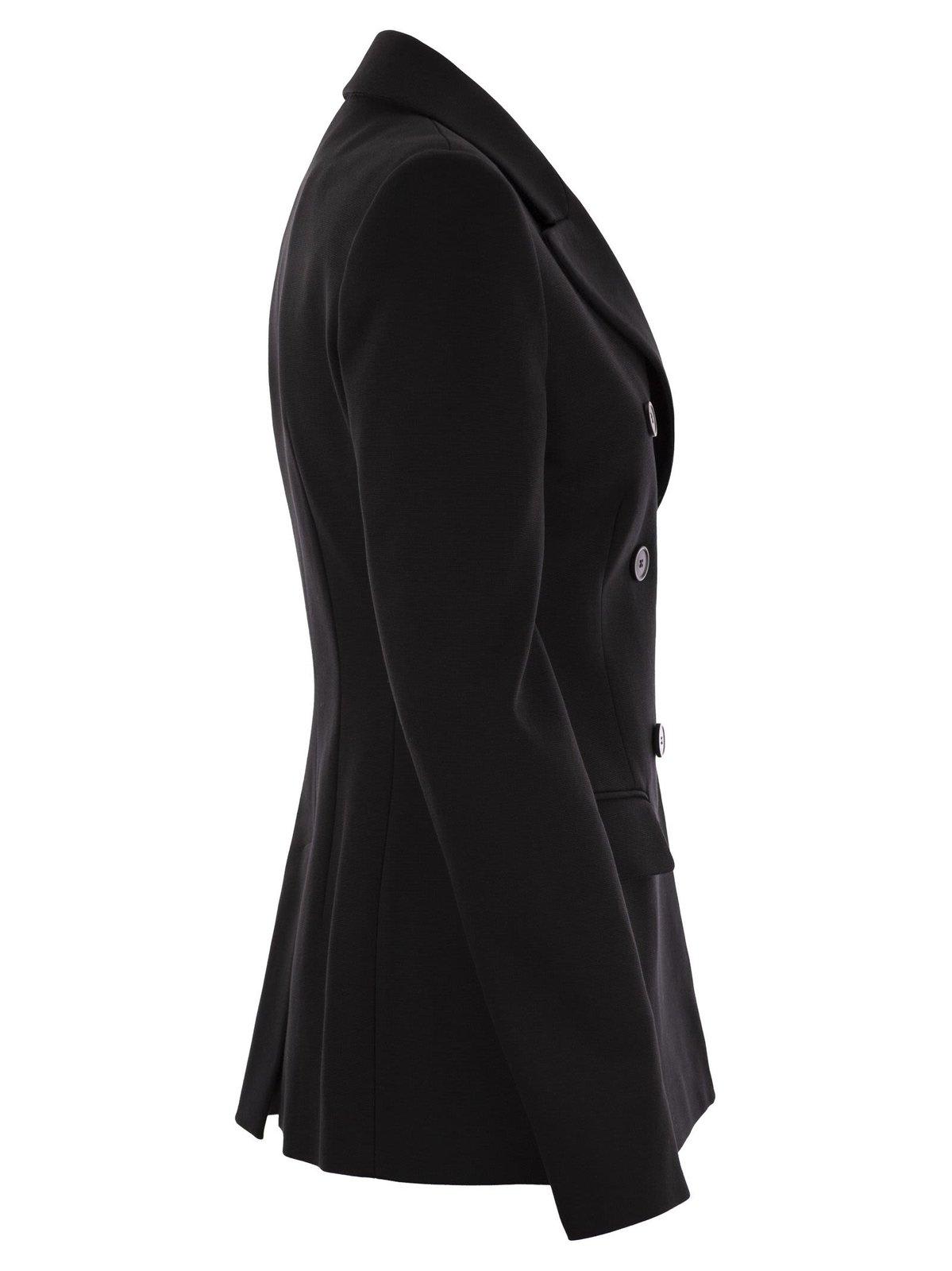 Shop Sportmax Double-breasted Long-sleeved Jacket In Nero