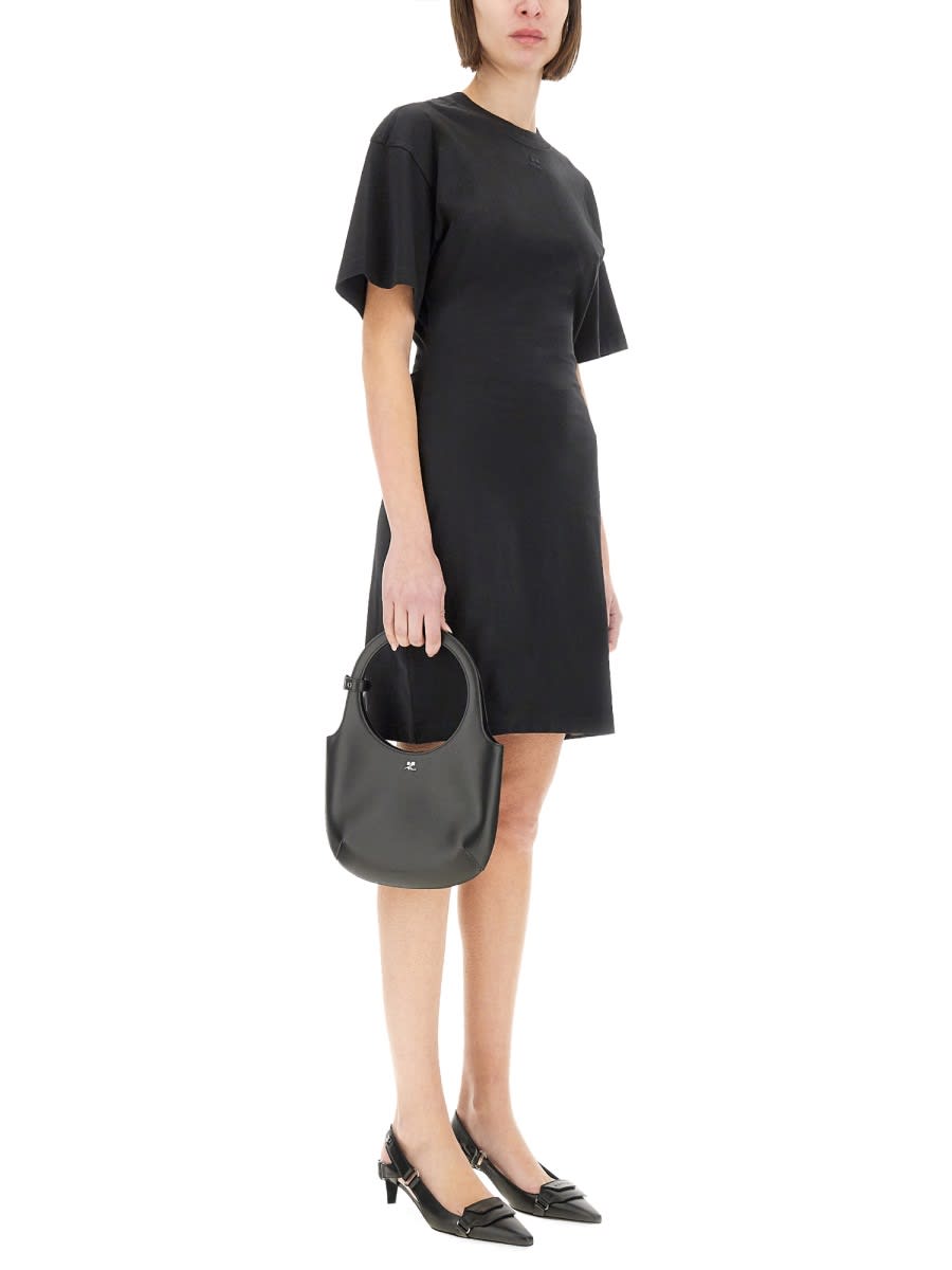 Courrèges Courregès Short Cotton Dress In Black