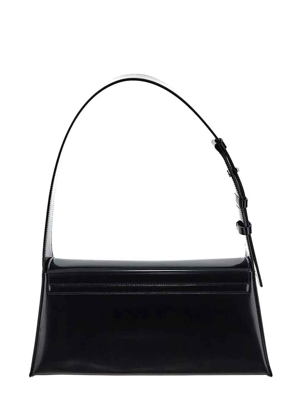 Shop Ferragamo Geometric Medium Shoulder Bag In Nero