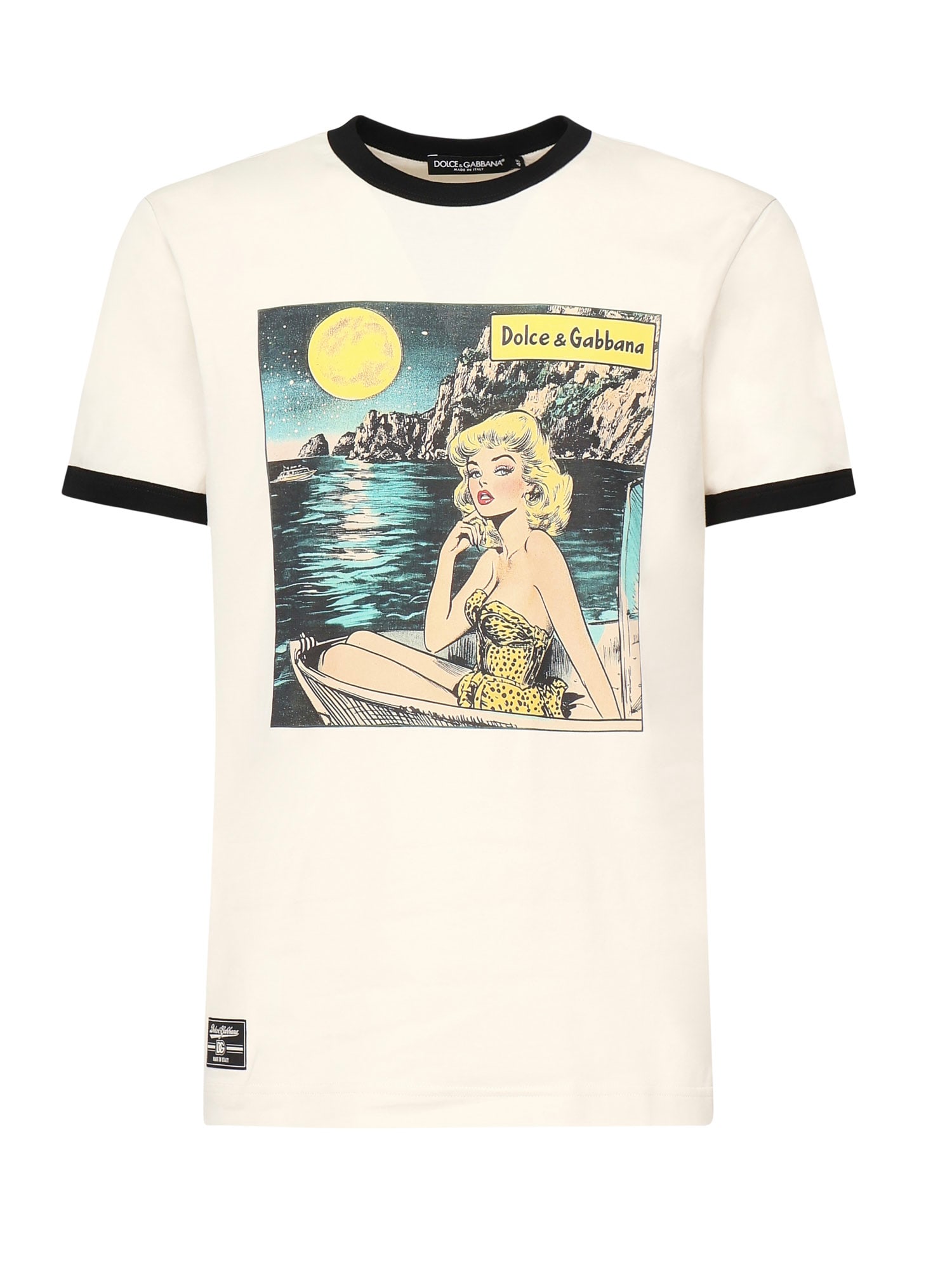 Dolce & Gabbana Crew Neck Graphic Print T-shirt In Green