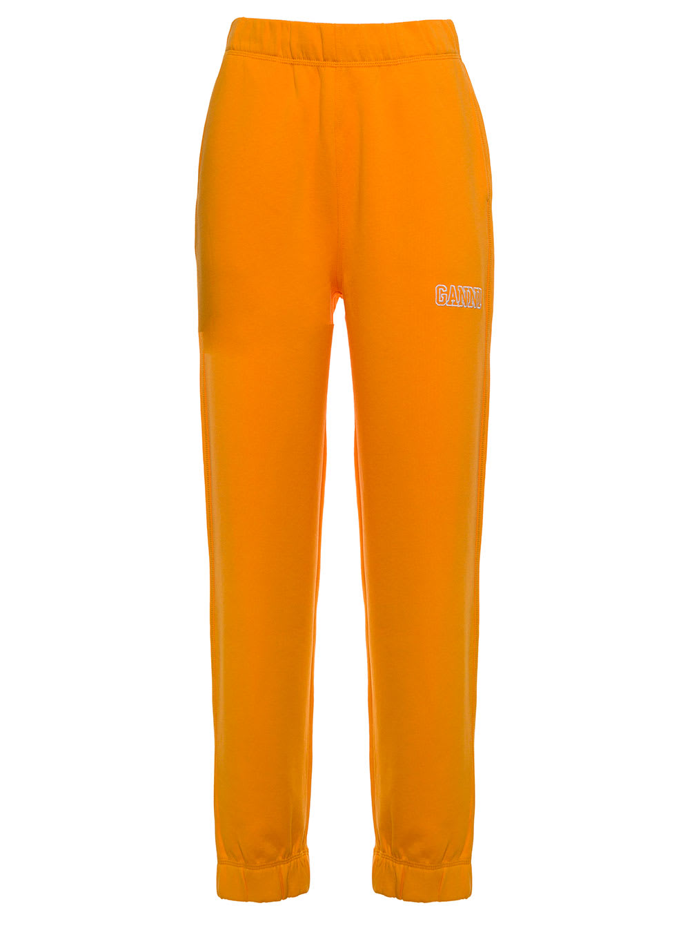 Ganni Isoli Software Orange Jersey Jogger With Logo