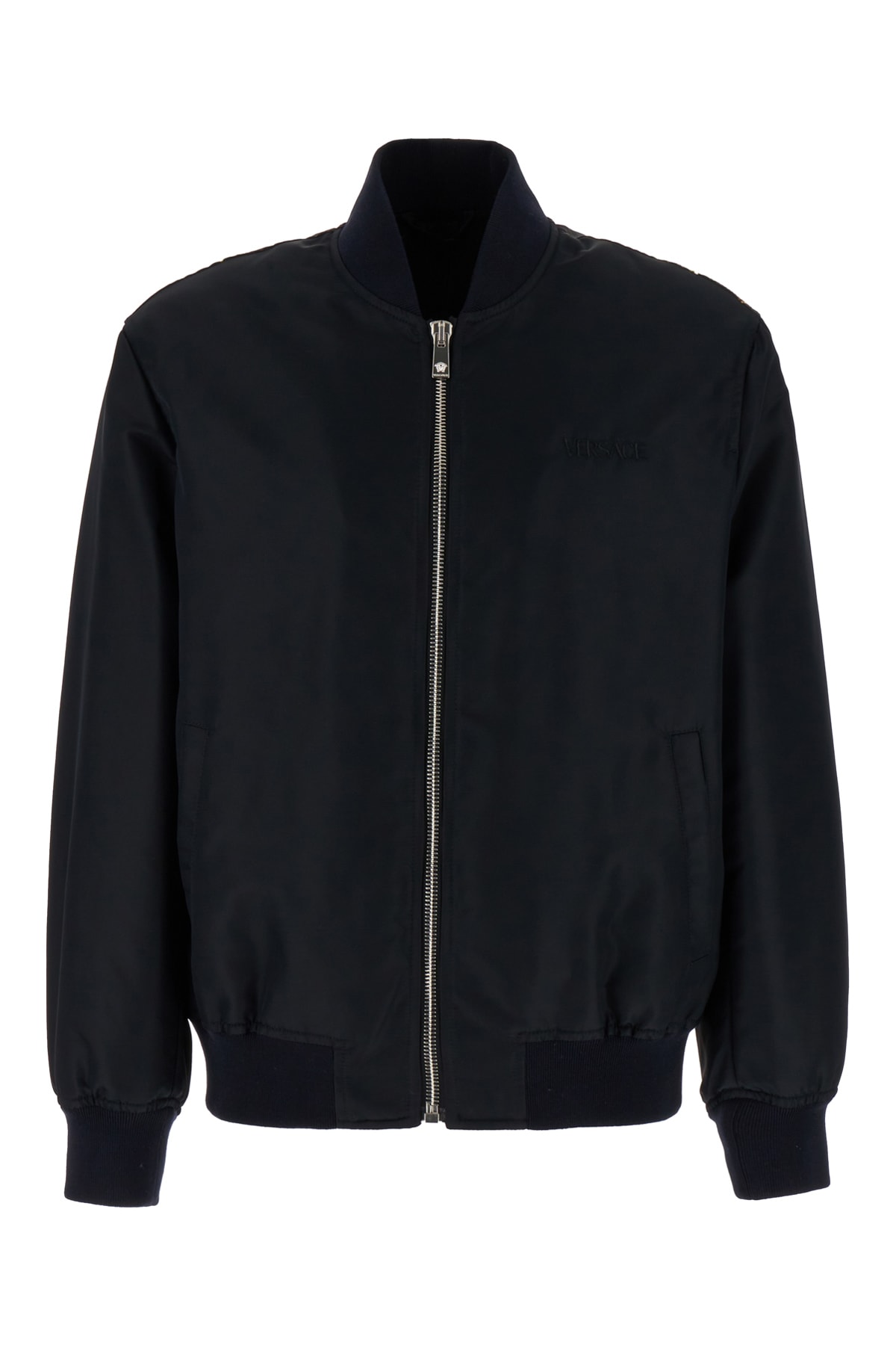 Shop Versace Black Nylon Padded Bomber In 5x000