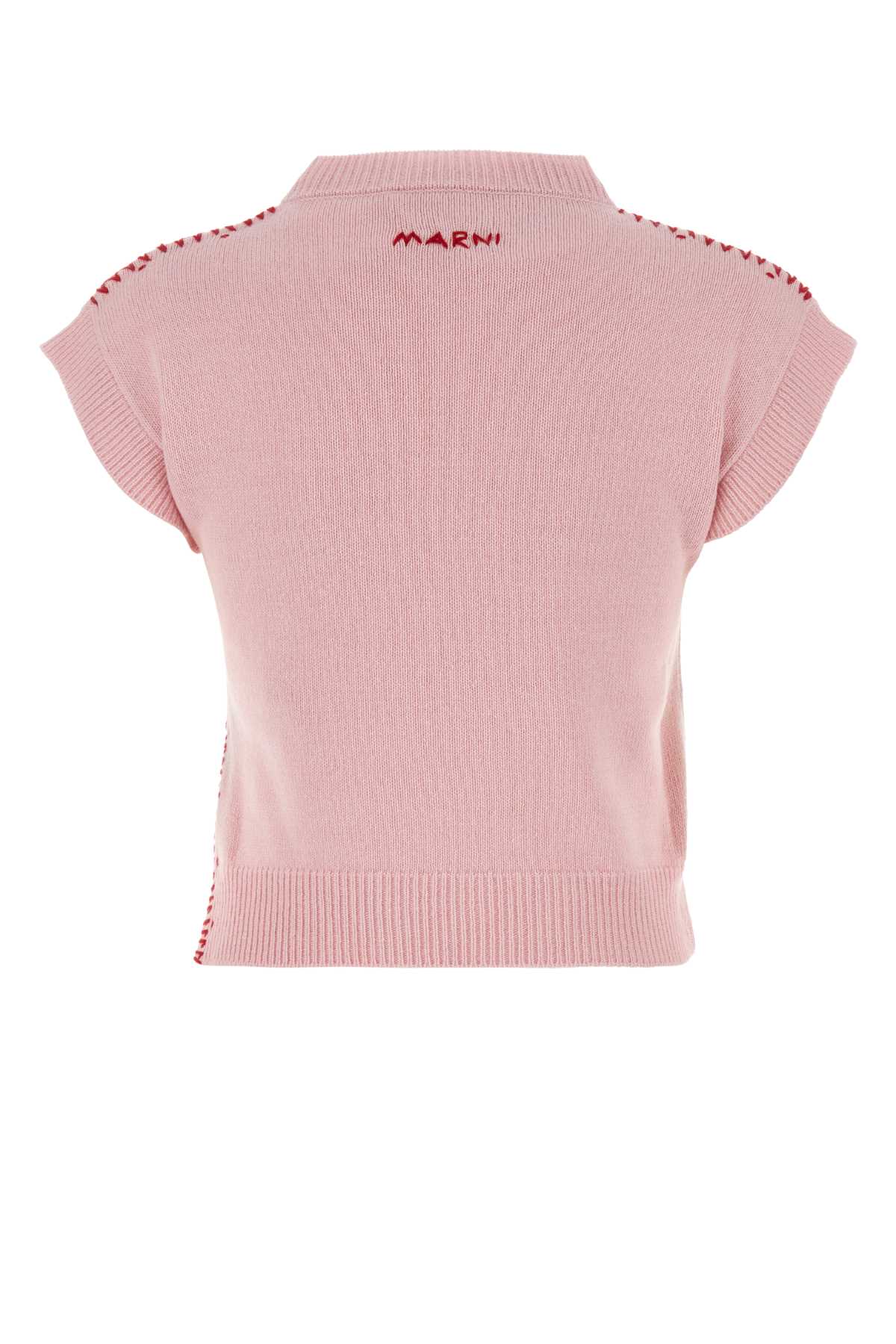 Shop Marni Pink Wool Blend Vest In Peony