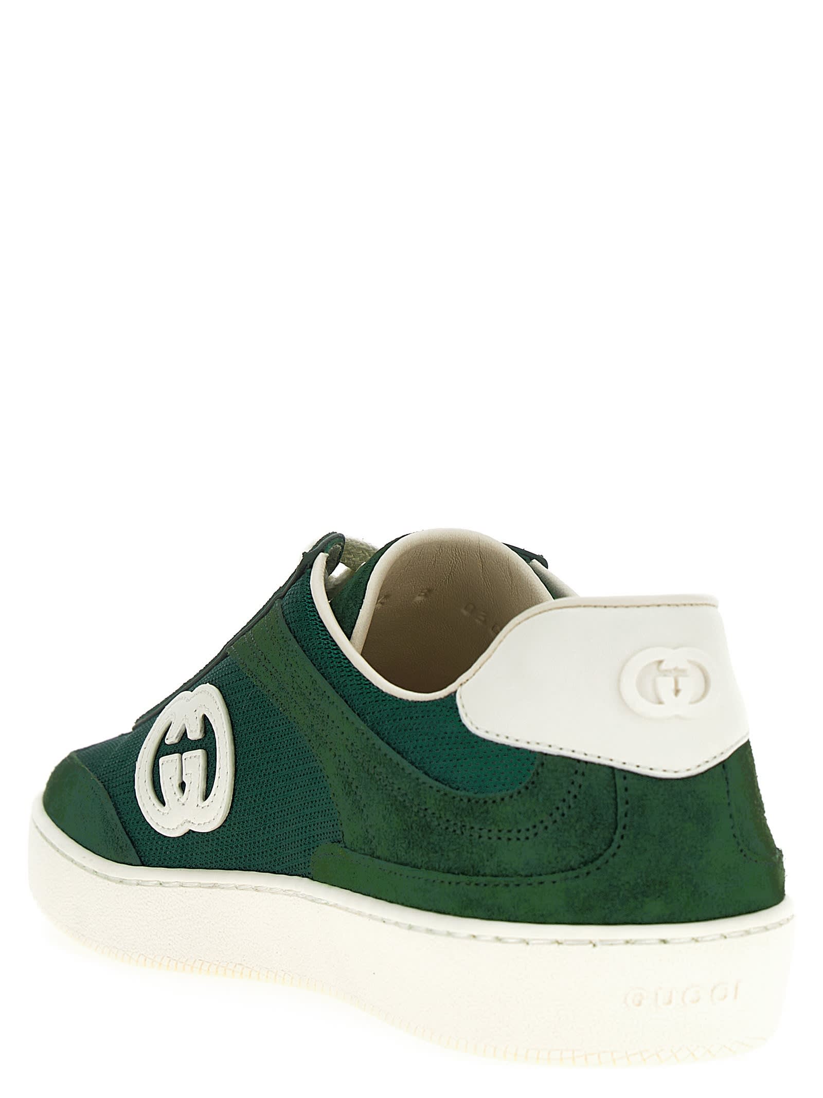 Shop Gucci Gg Sneakers In Green