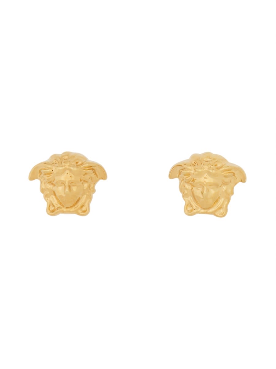 Shop Versace Jellyfish Button Earring In Gold