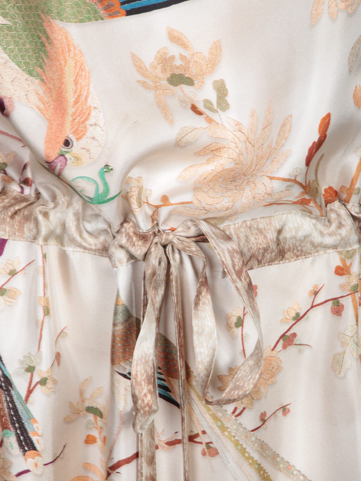 Pierre-louis Mascia Beige Floral Silk Long Dress In Beige