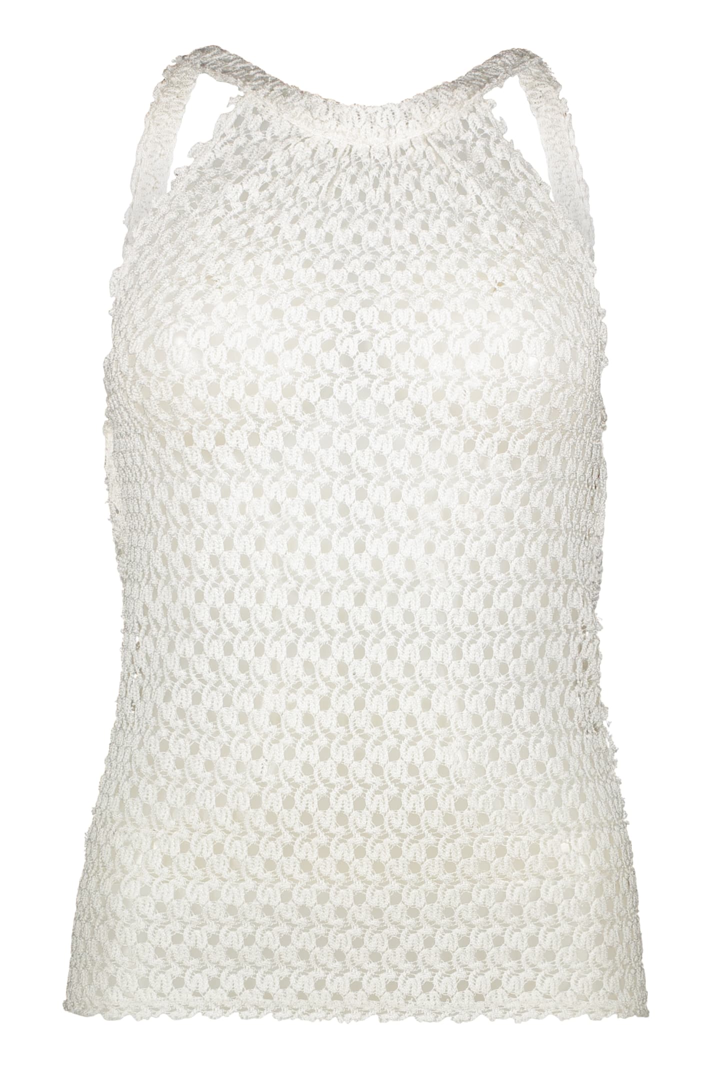 Missoni Knitted Viscosa-blend Top In White