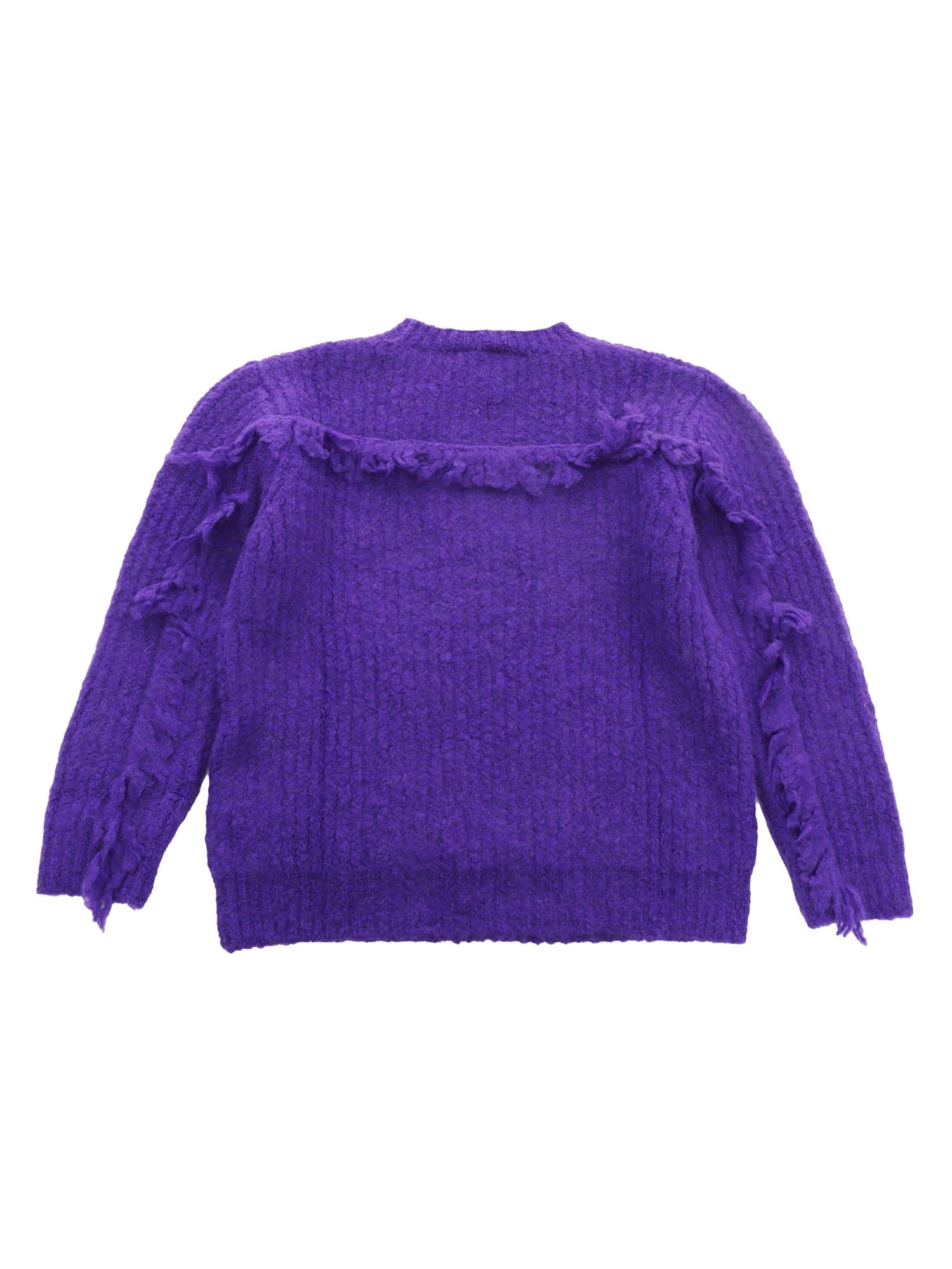 Douuod Kids ribbed knit fringe sweatshirt - Purple